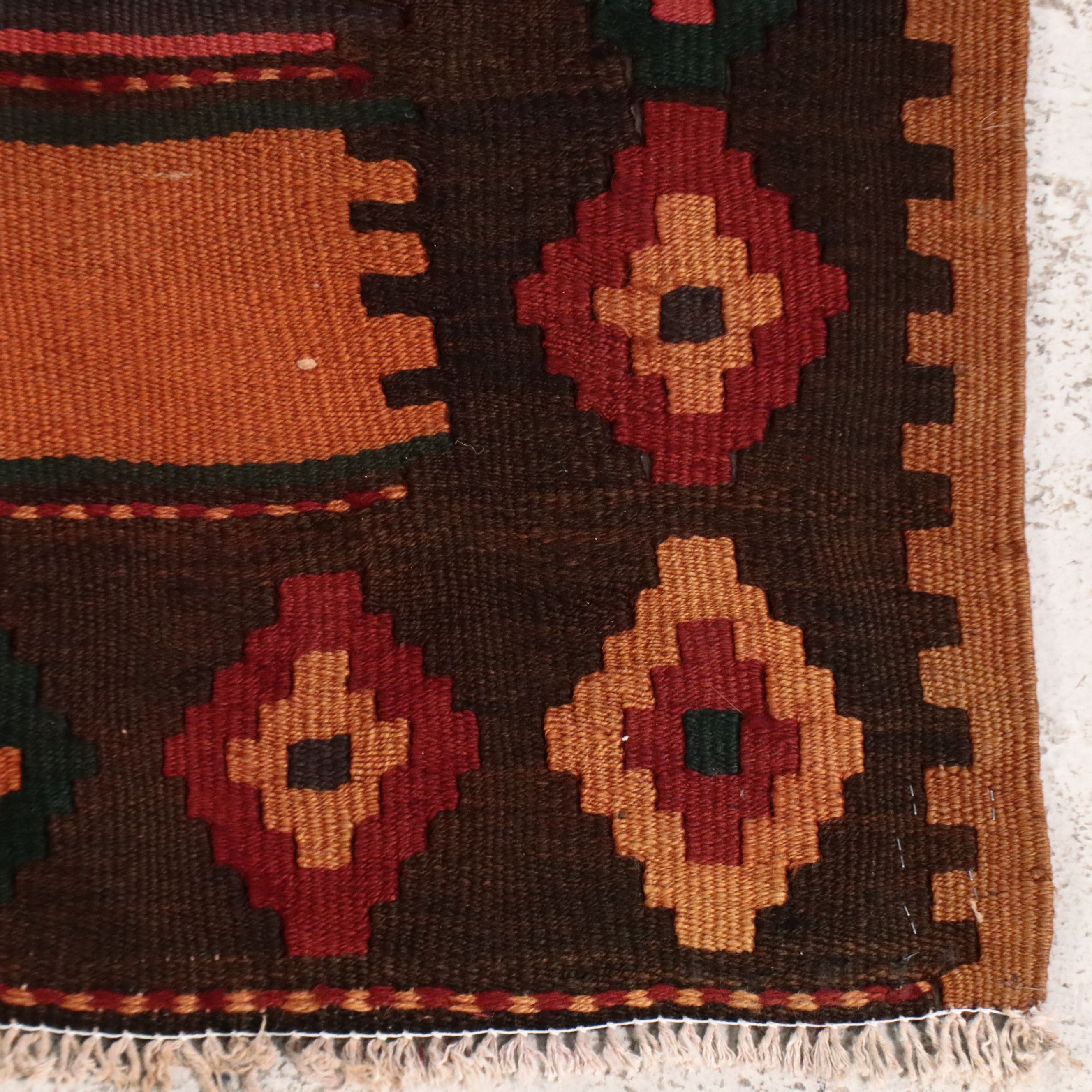 5'3 x 12'2 Handwoven Turkish Striped Kilim Long Rug