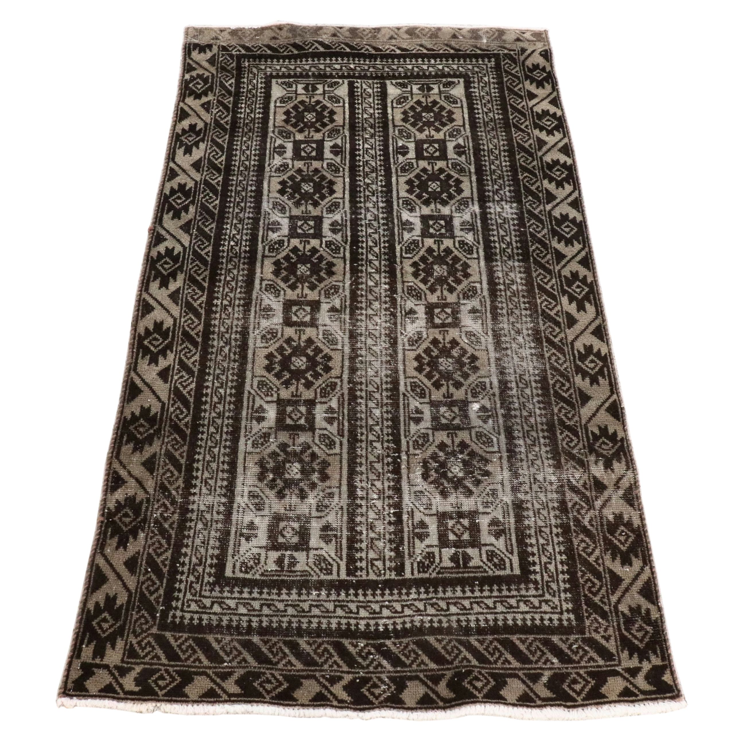 3'7 x 6'10 Hand-Knotted Afghan Style Baluch Area Rug