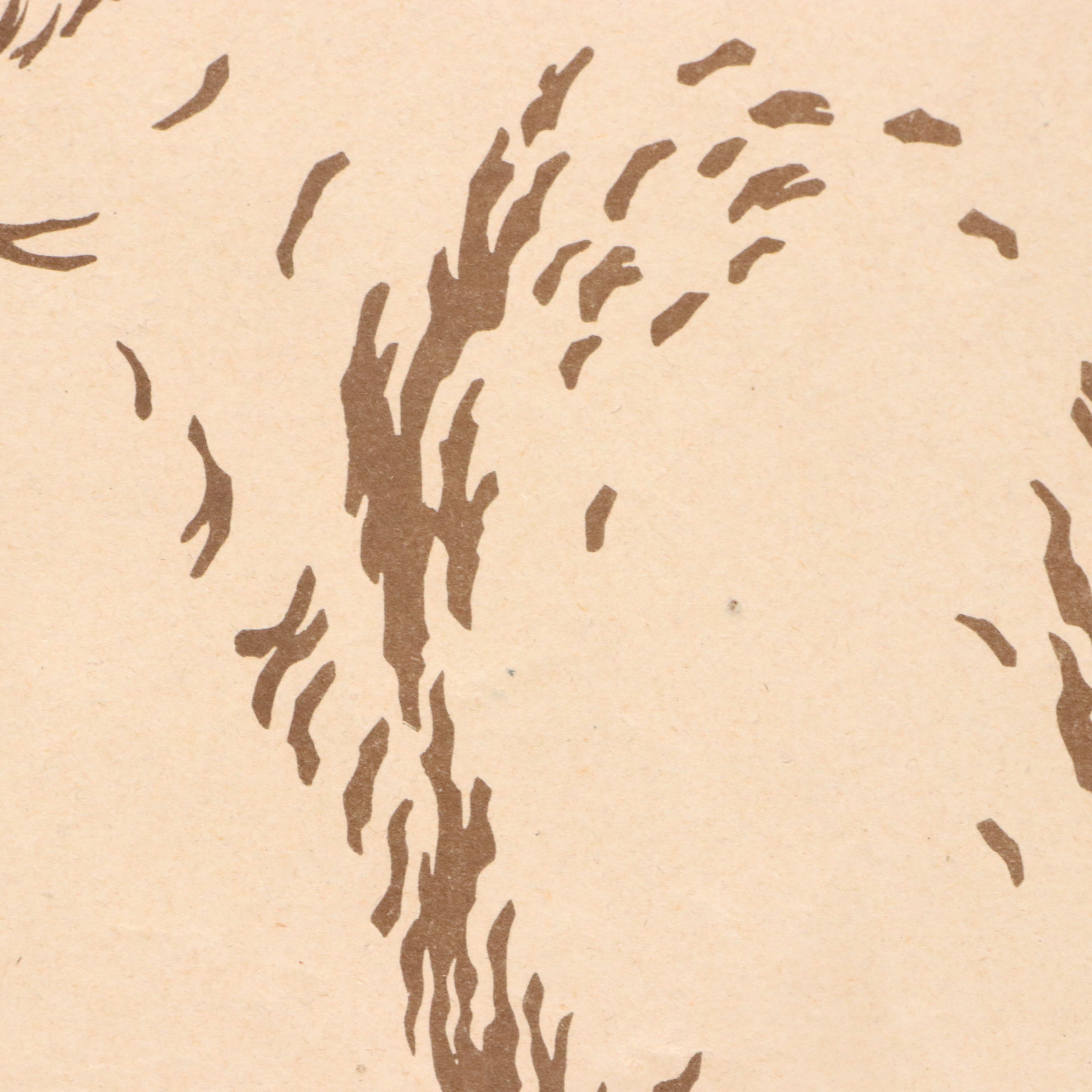 Fritz Lang Woodcut "Little Bear with Butterfly," Early 20th Century