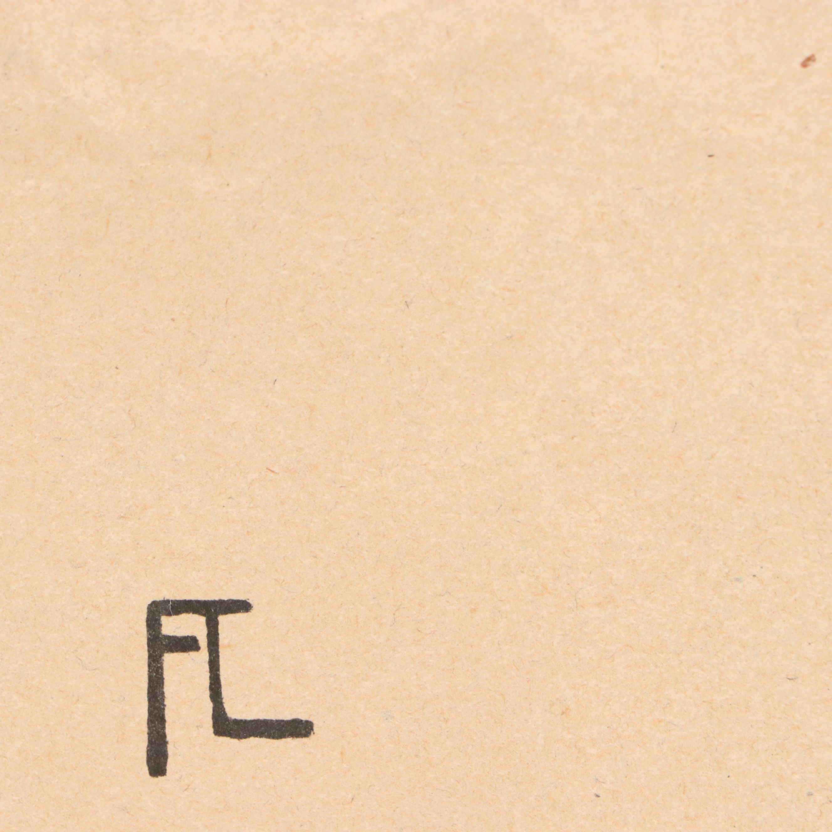 Fritz Lang Woodcut "Little Bear with Butterfly," Early 20th Century