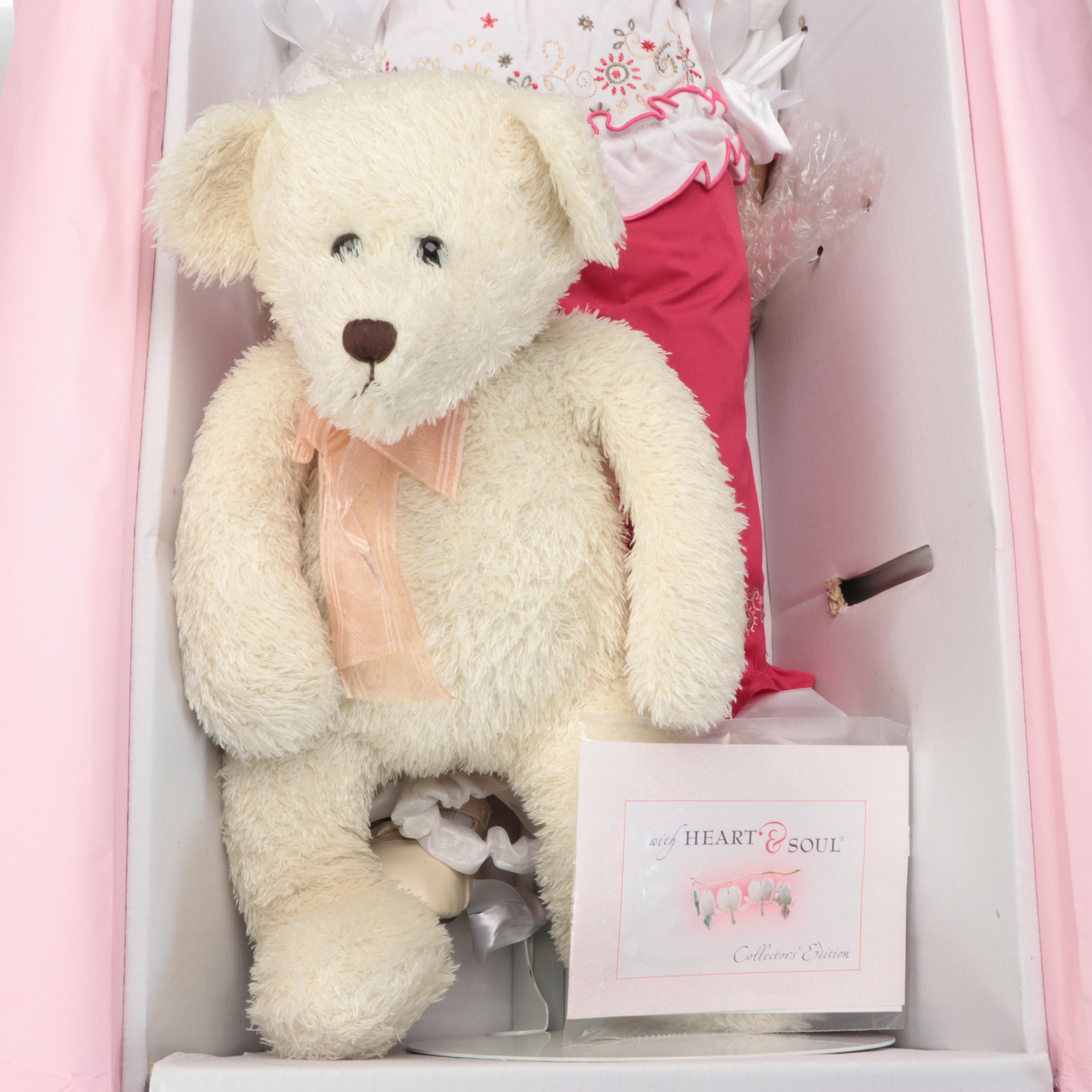 Margit Dassen Porcelain Doll with Heart & Soul Plastic Doll