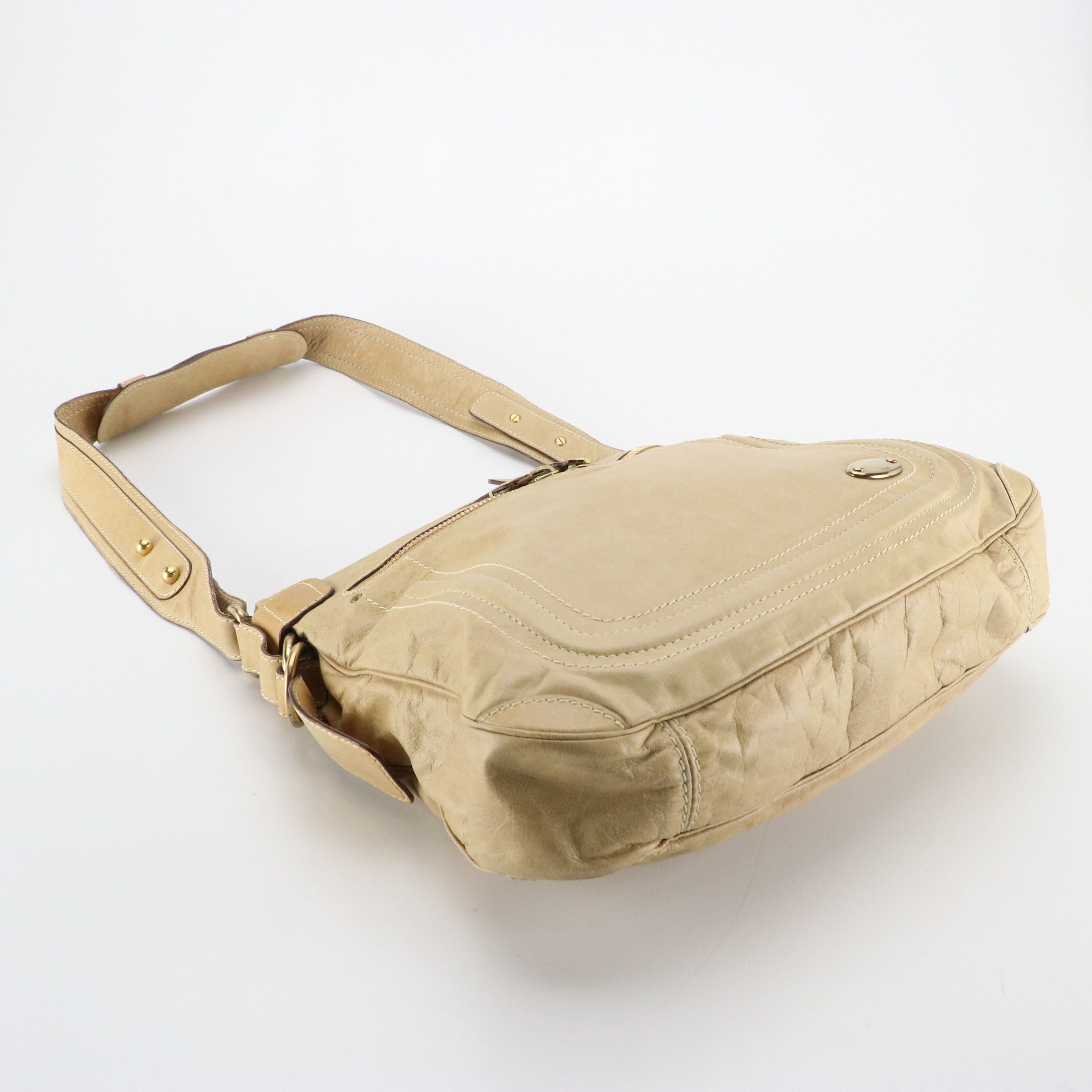 Chloé Large Crossbody Bag in Tan Calfskin Leather