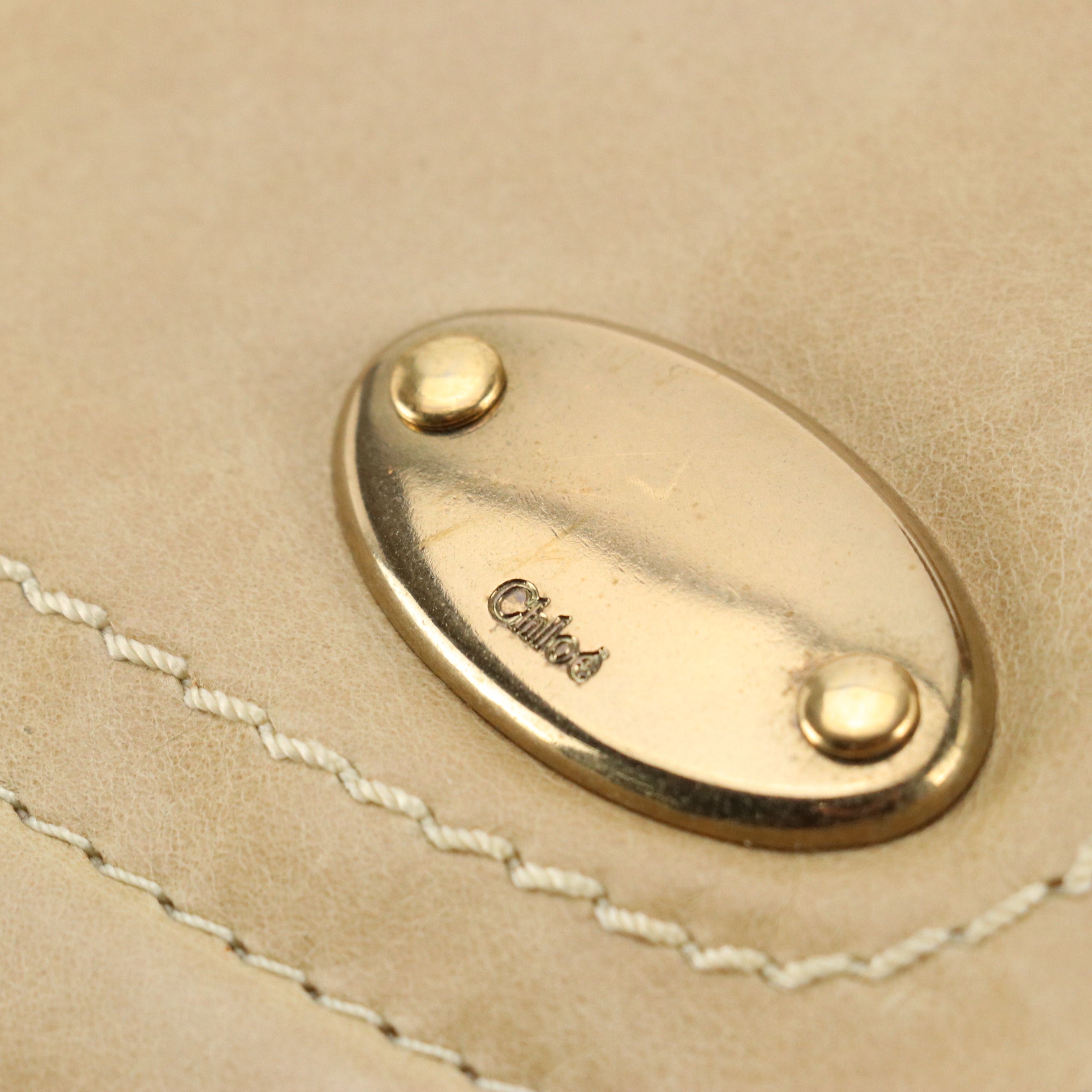 Chloé Large Crossbody Bag in Tan Calfskin Leather