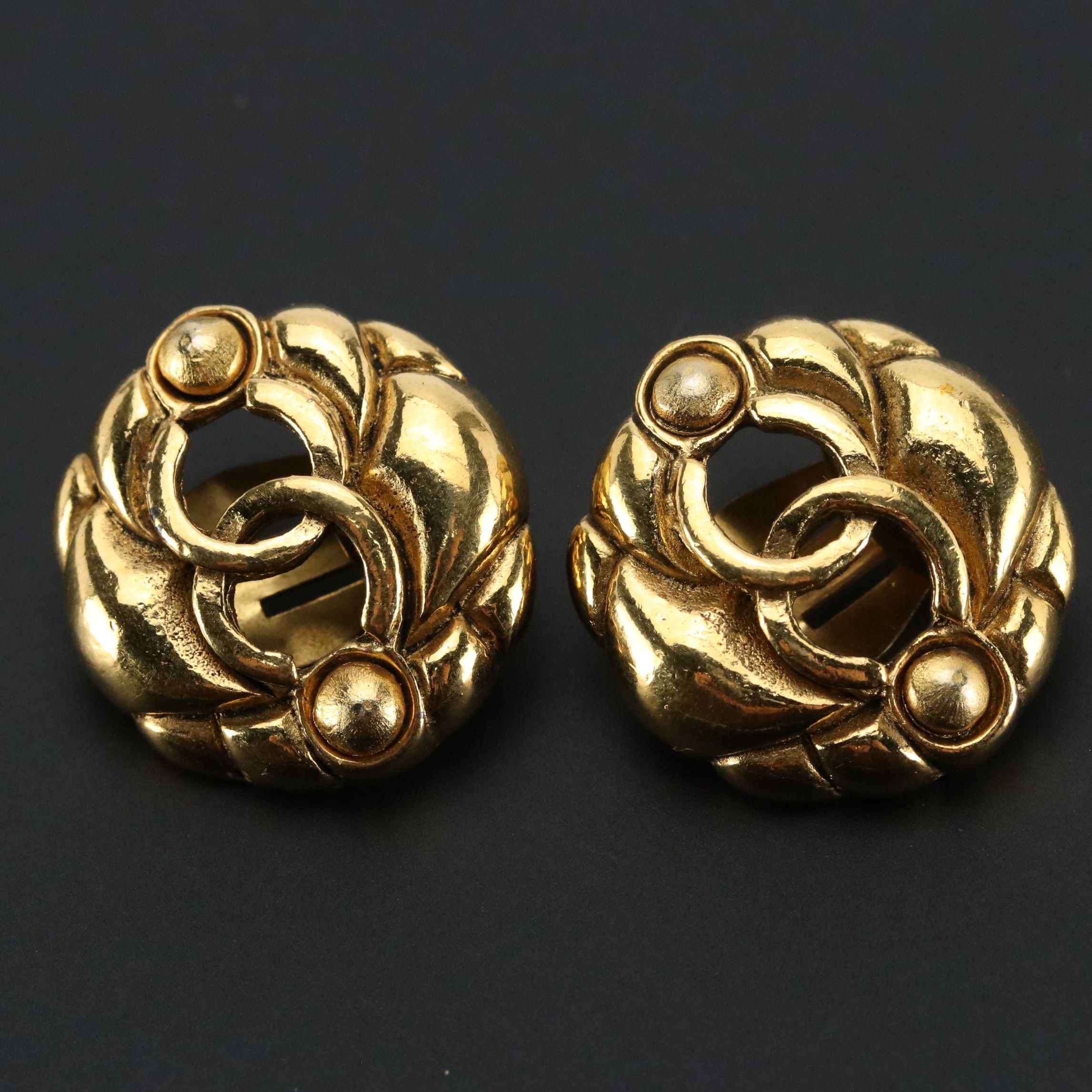 Chanel CC Clip Earrings