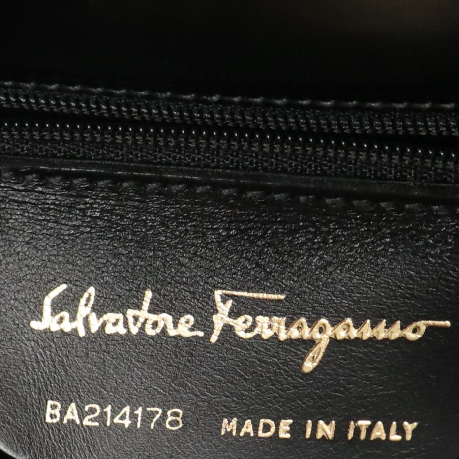 Salvatore Ferragamo Vara Bow Two-Way Handbag in Black Leather