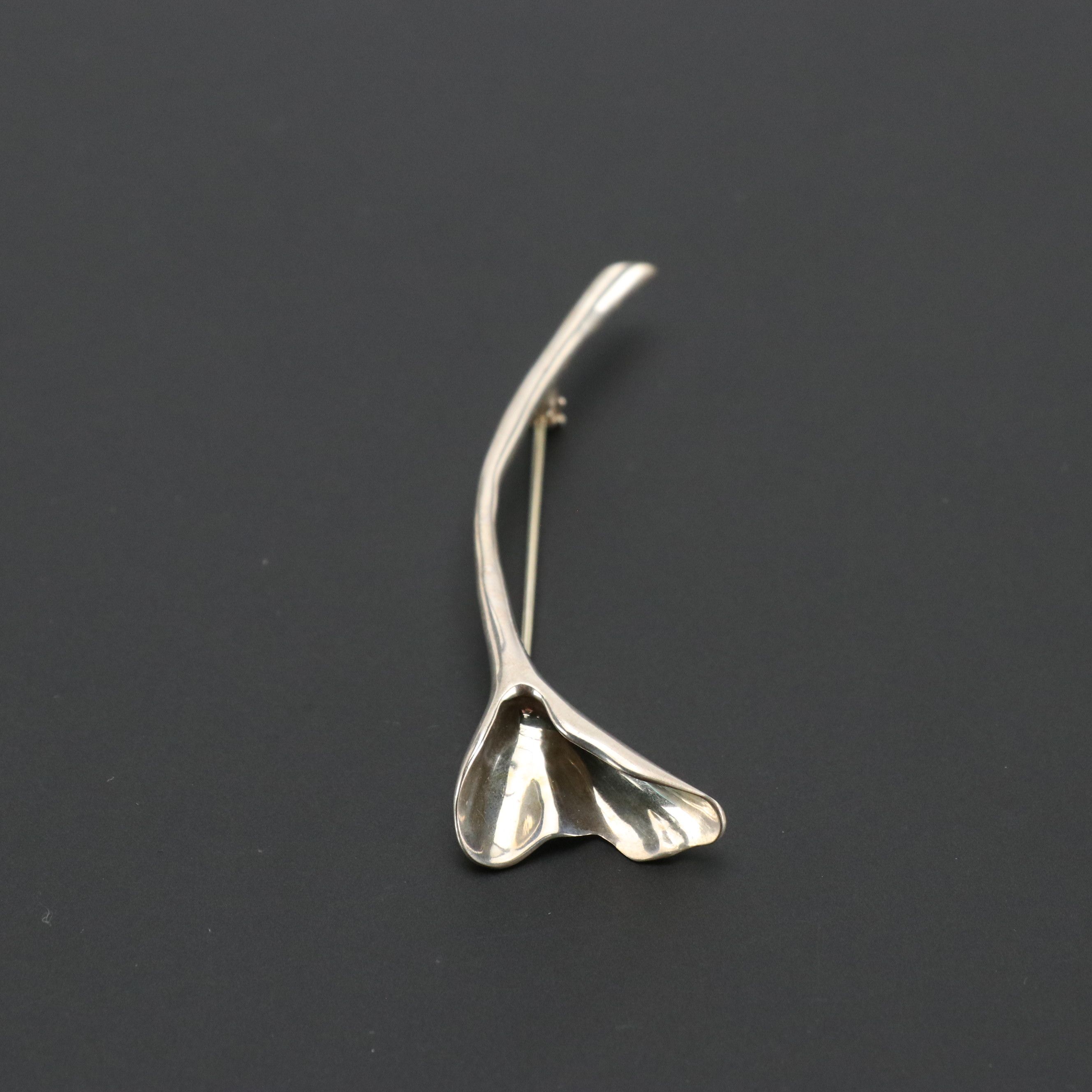 Tiffany & Co. Sterling Silver Calla Lily Brooch Pin