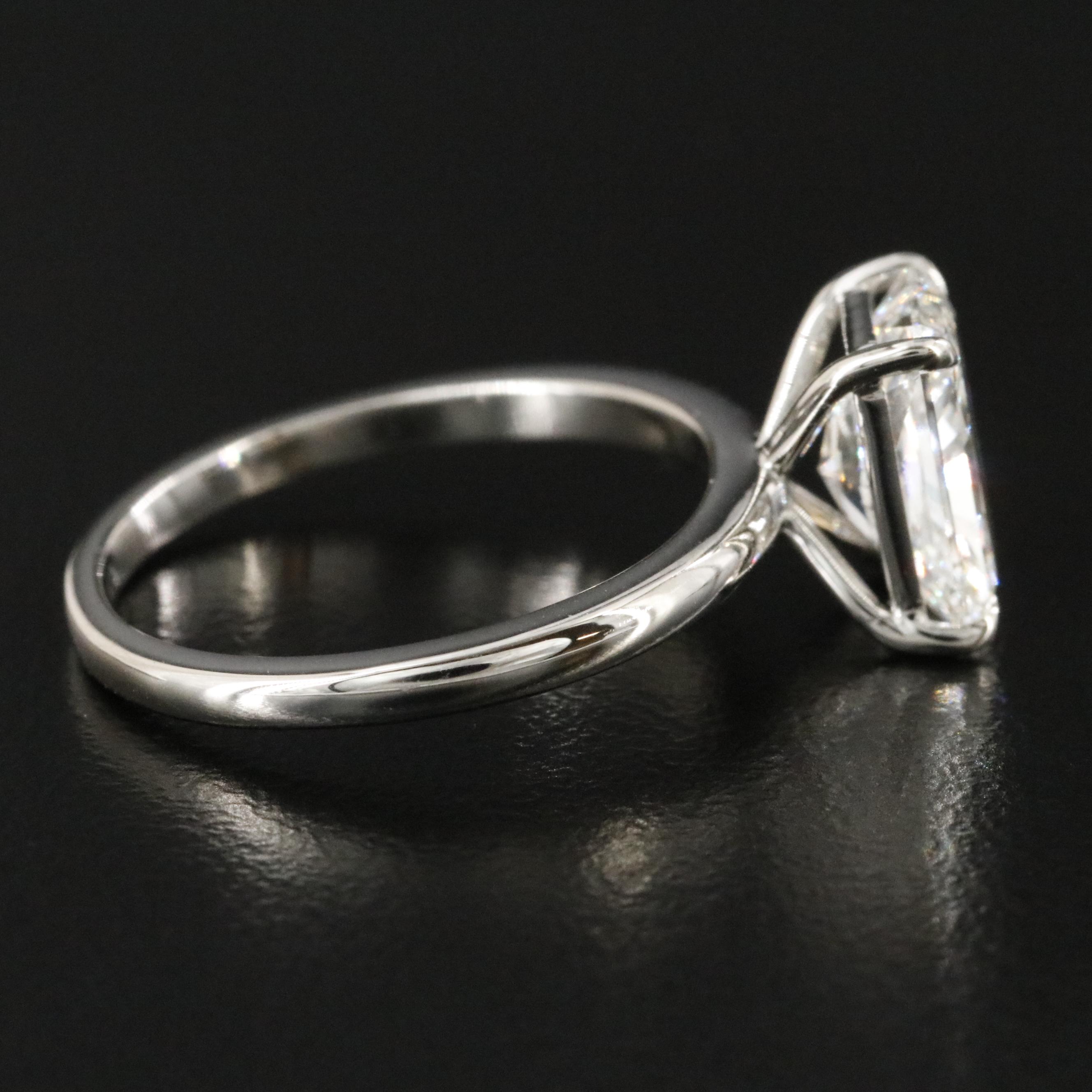 Platinum 2.10 CT Lab Grown Diamond Solitaire Ring with IGI Report