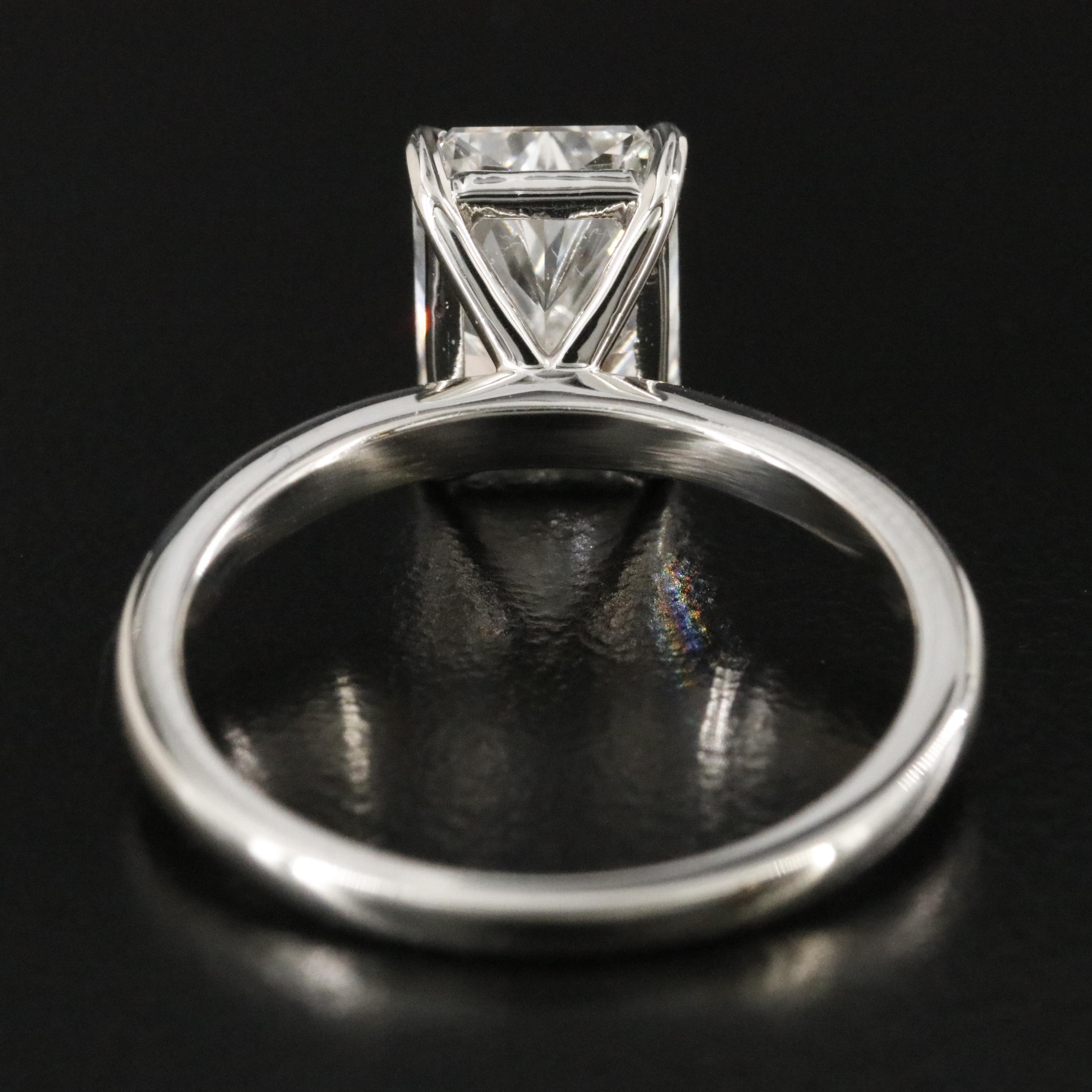 Platinum 2.10 CT Lab Grown Diamond Solitaire Ring with IGI Report