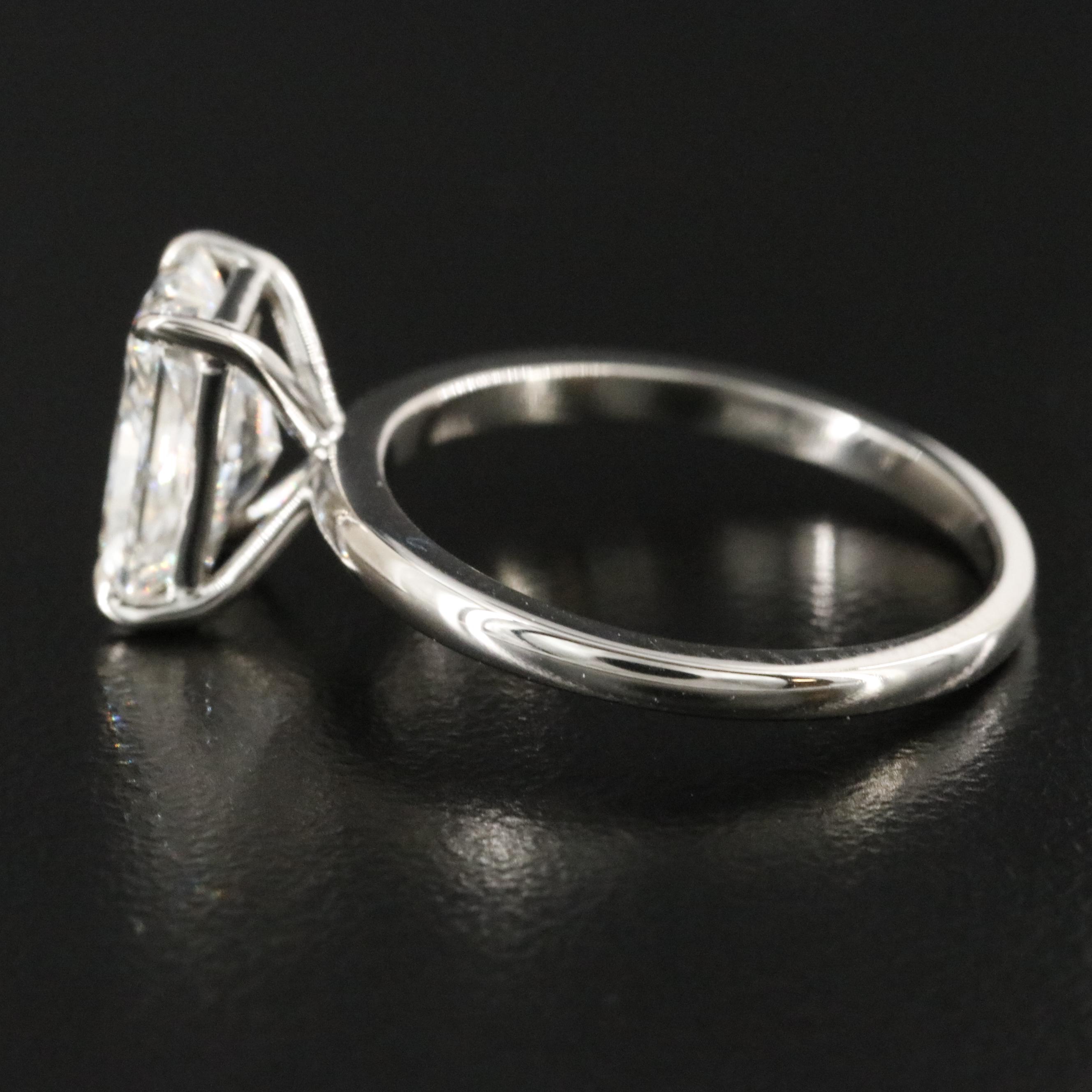 Platinum 2.10 CT Lab Grown Diamond Solitaire Ring with IGI Report