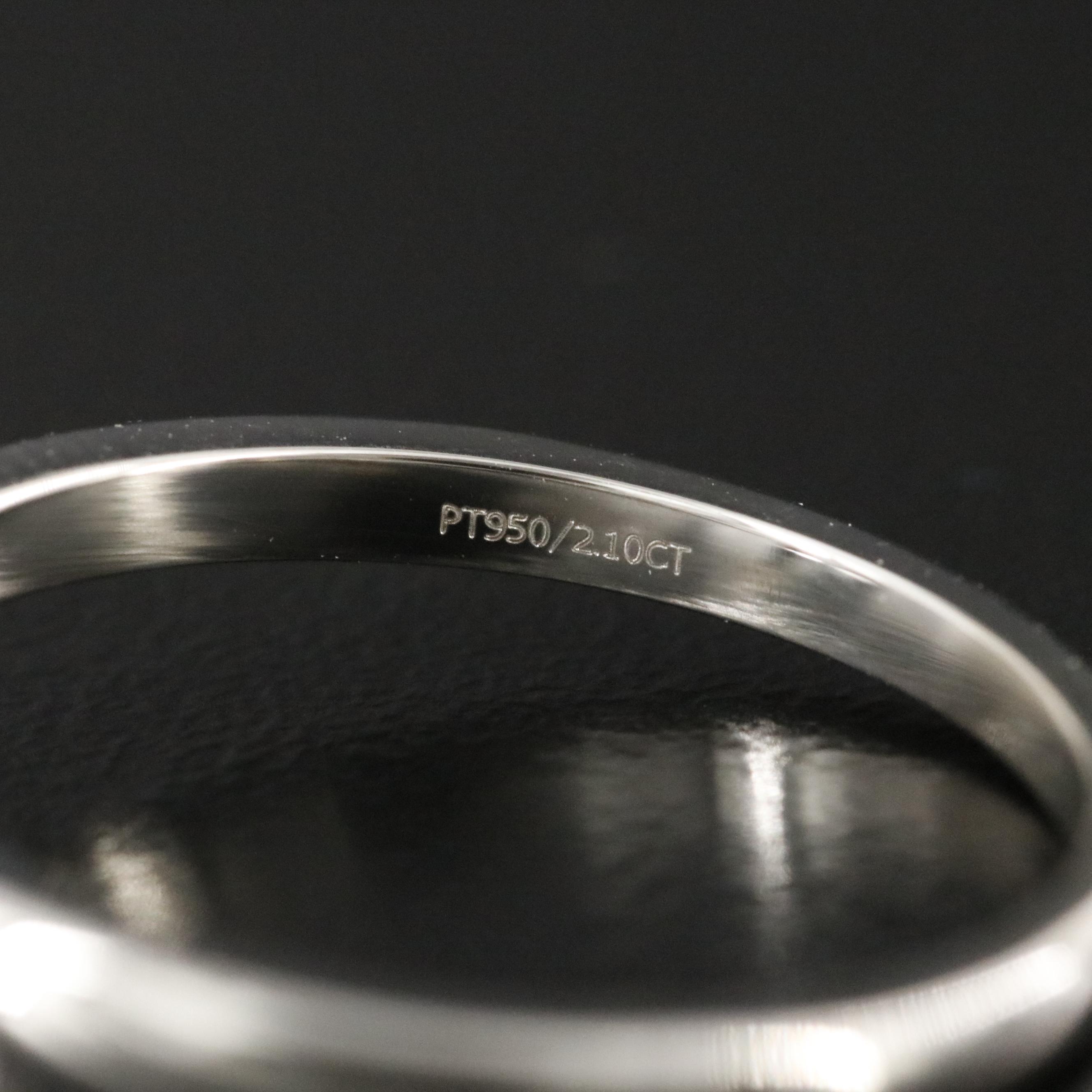 Platinum 2.10 CT Lab Grown Diamond Solitaire Ring with IGI Report