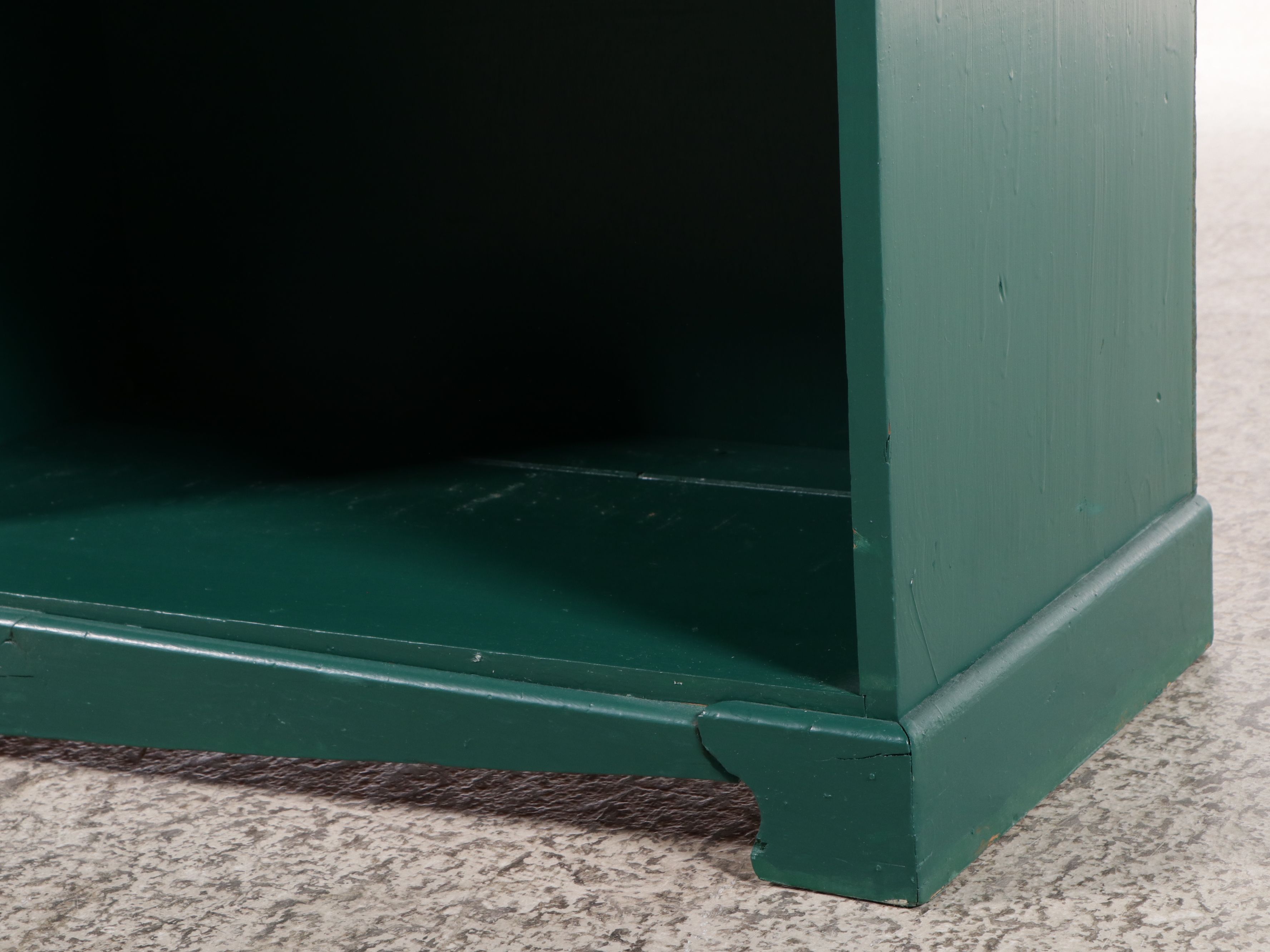 Primitive Style Painted Wooden Open Front Hutch, 20th Century