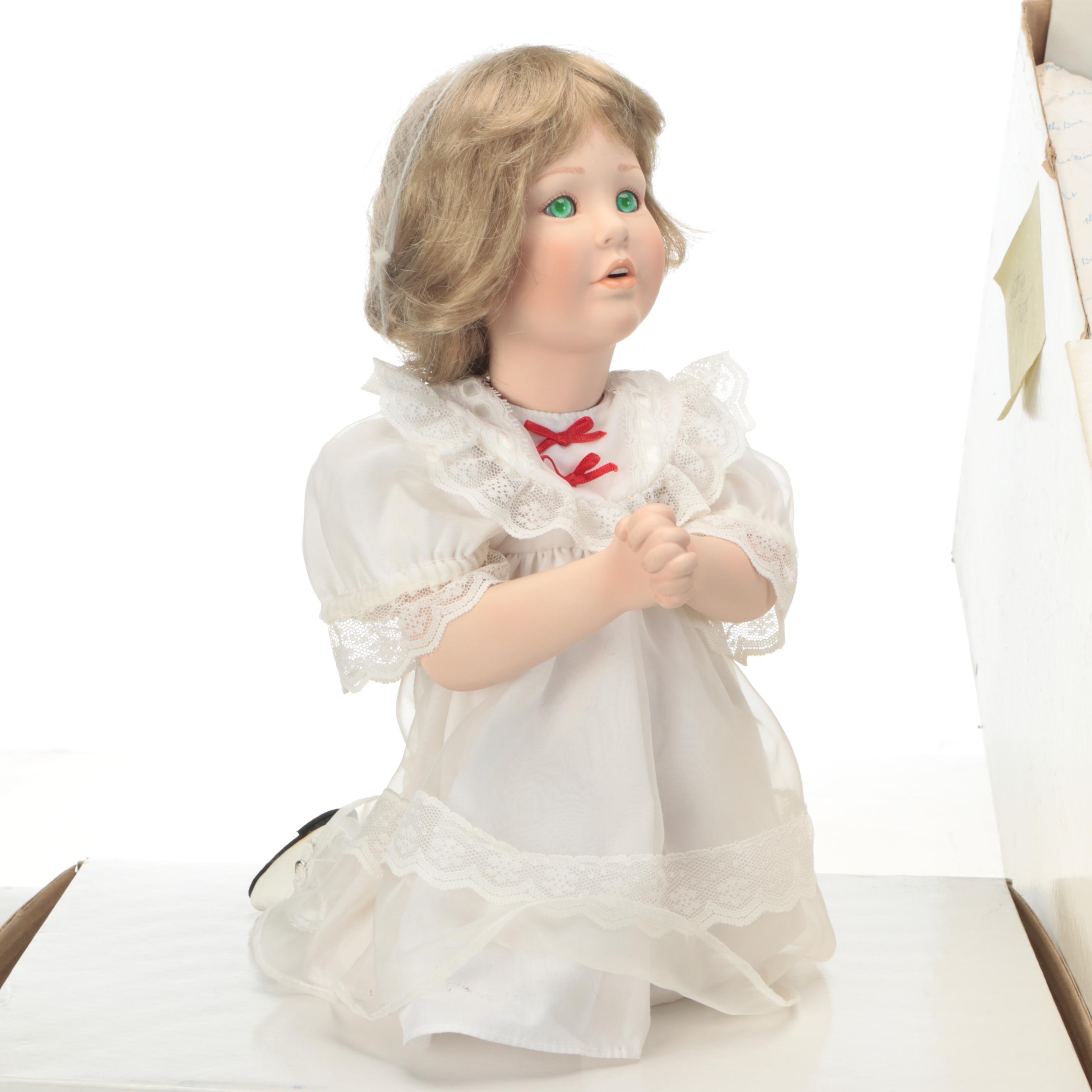 Danbury Mint "Patience", "A Child's Prayer" and "Sitting Pretty" Porcelain Dolls