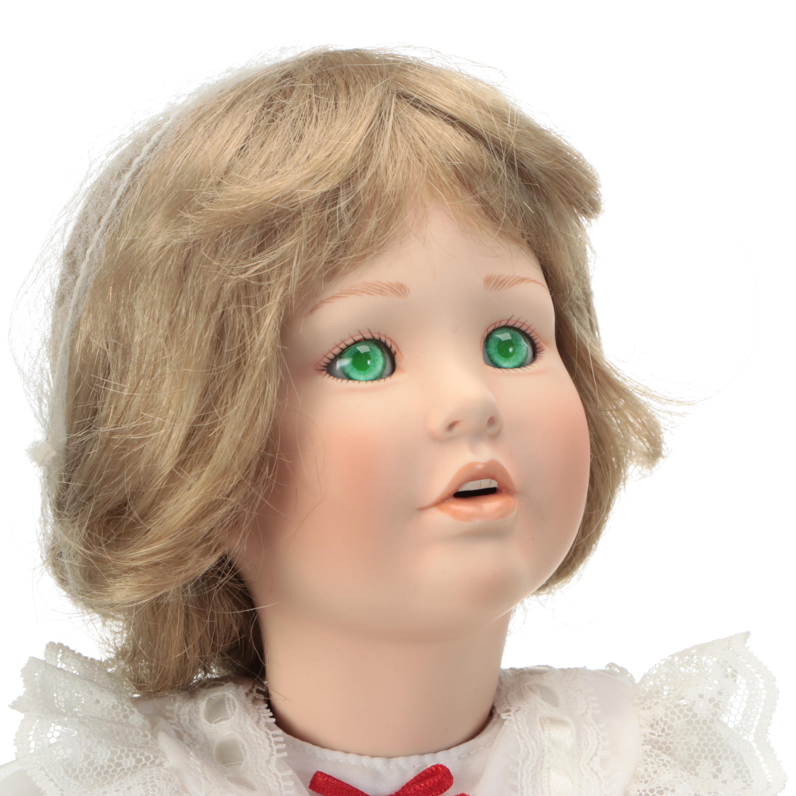 Danbury Mint "Patience", "A Child's Prayer" and "Sitting Pretty" Porcelain Dolls