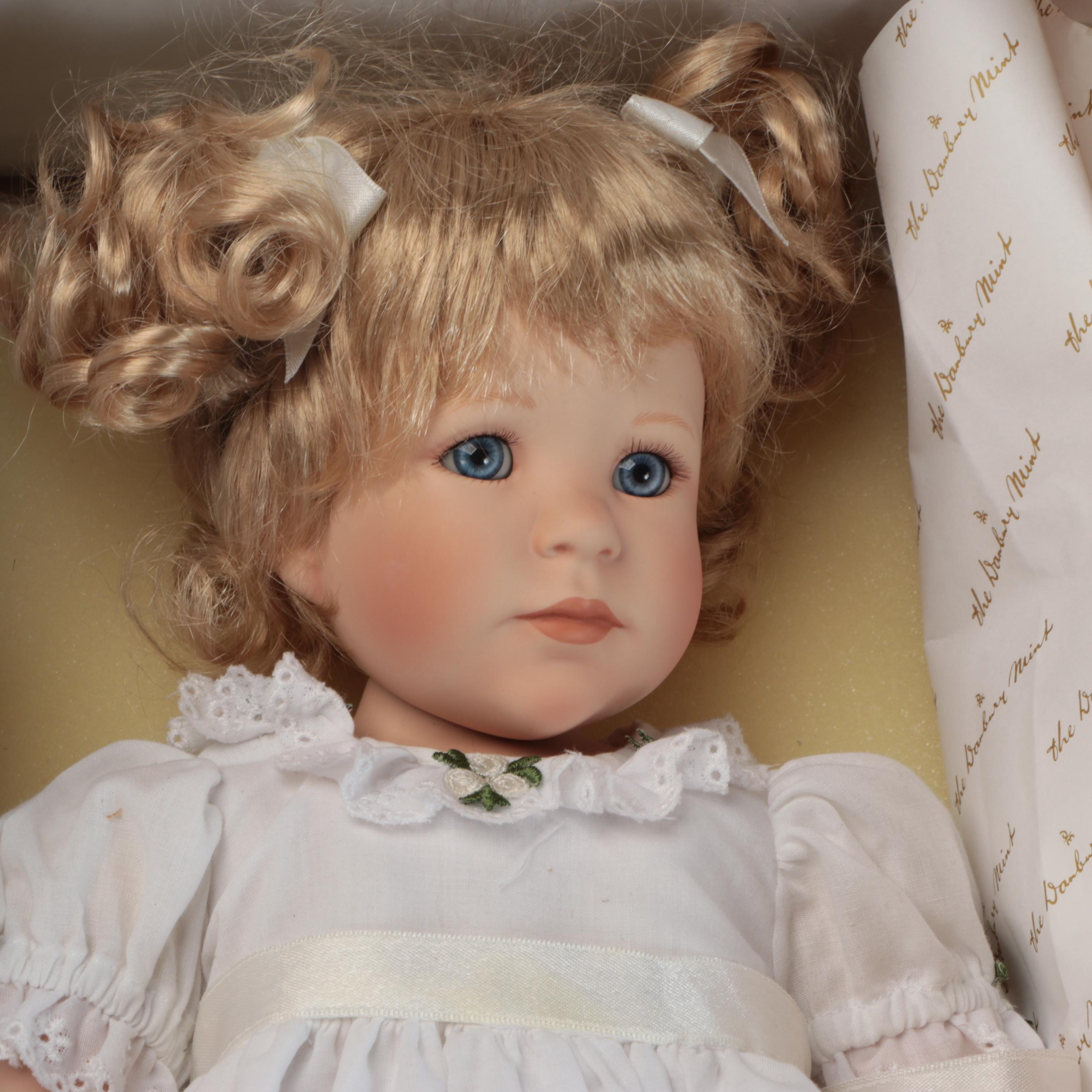 Danbury Mint "Patience", "A Child's Prayer" and "Sitting Pretty" Porcelain Dolls