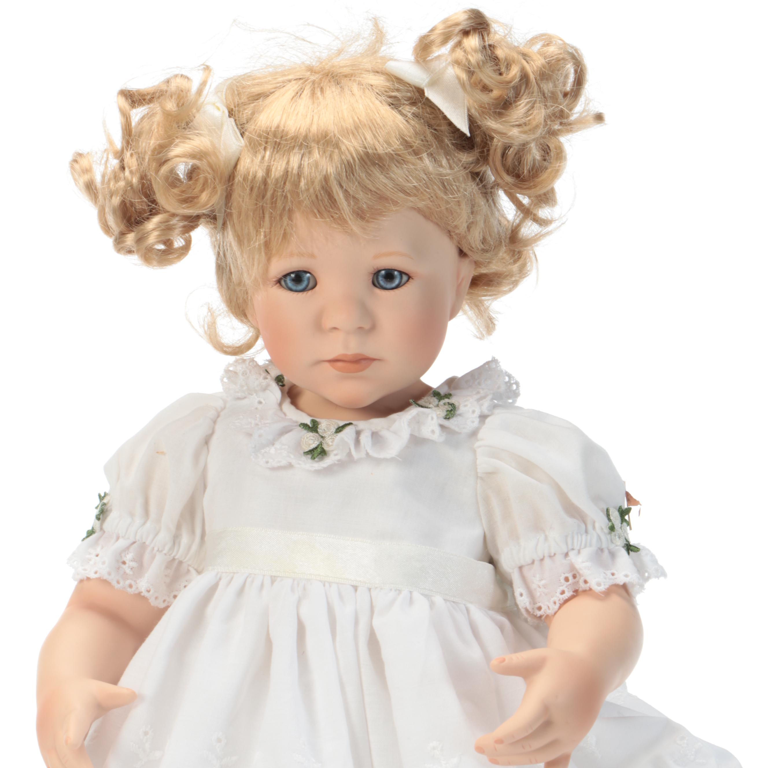 Danbury Mint "Patience", "A Child's Prayer" and "Sitting Pretty" Porcelain Dolls