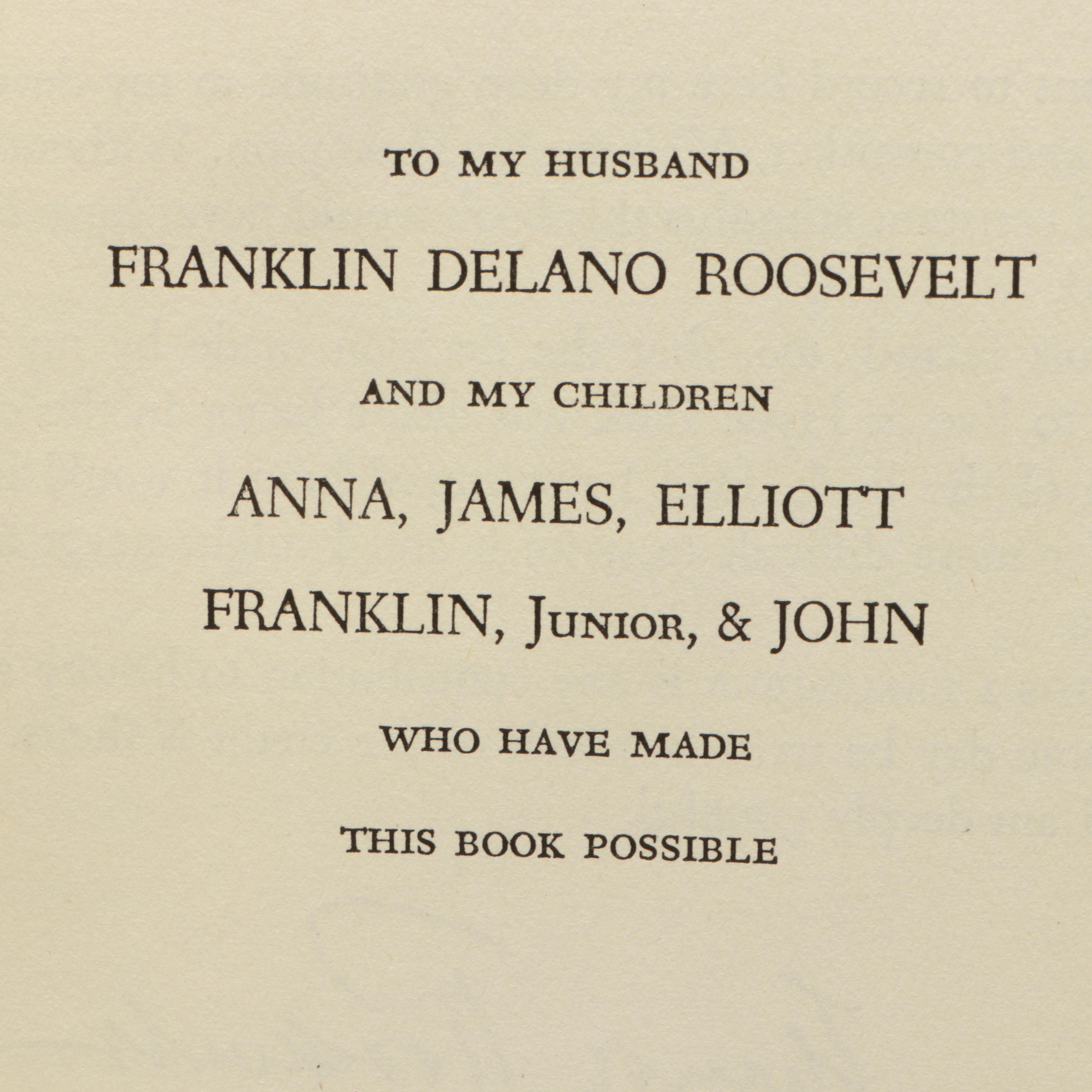 "This I Remember" by Eleanor Roosevelt with Signed Letter, Mid-20th Century