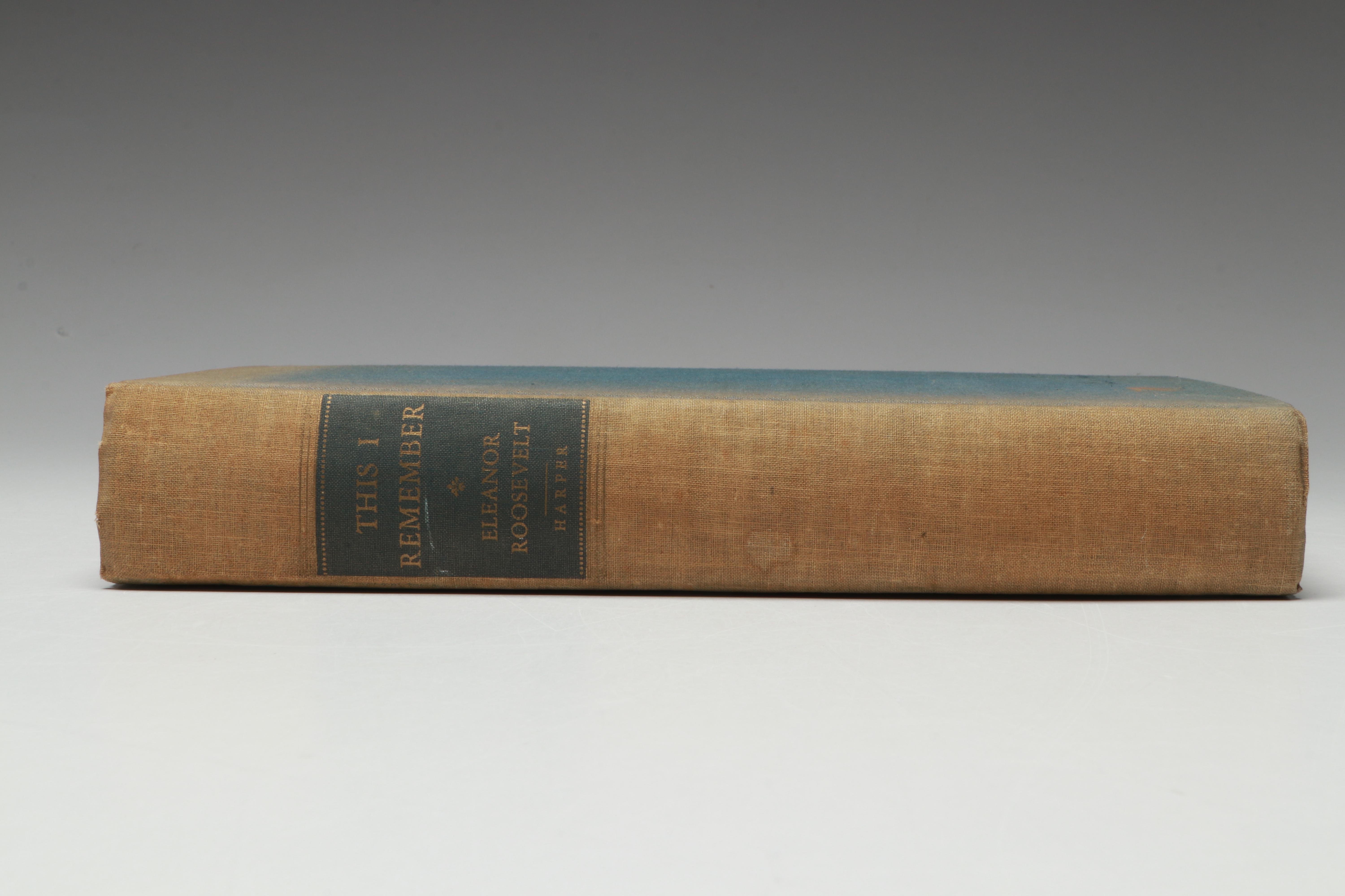 "This I Remember" by Eleanor Roosevelt with Signed Letter, Mid-20th Century