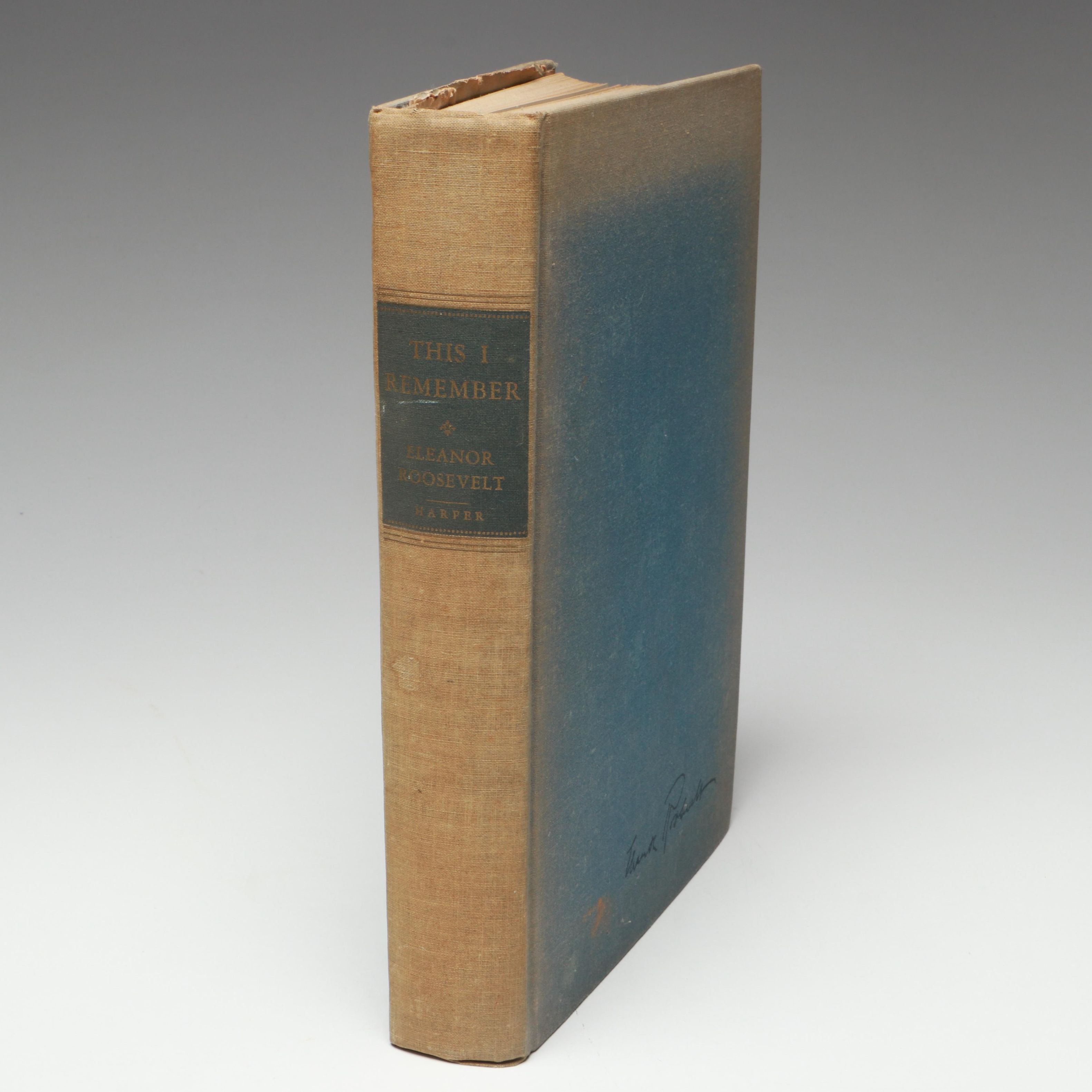 "This I Remember" by Eleanor Roosevelt with Signed Letter, Mid-20th Century