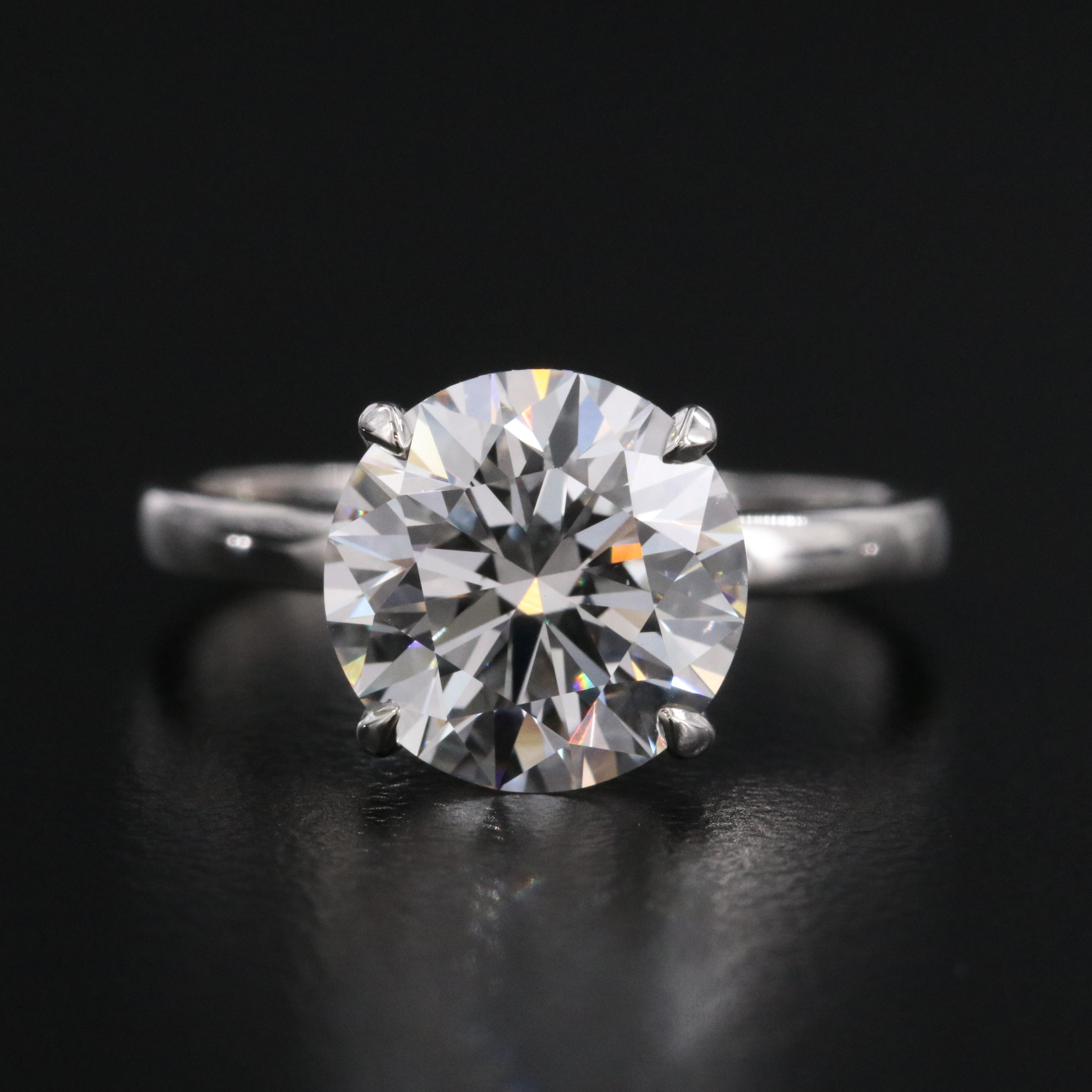 Platinum 2.99 CT Lab Grown Diamond Solitaire Ring with IGI Report