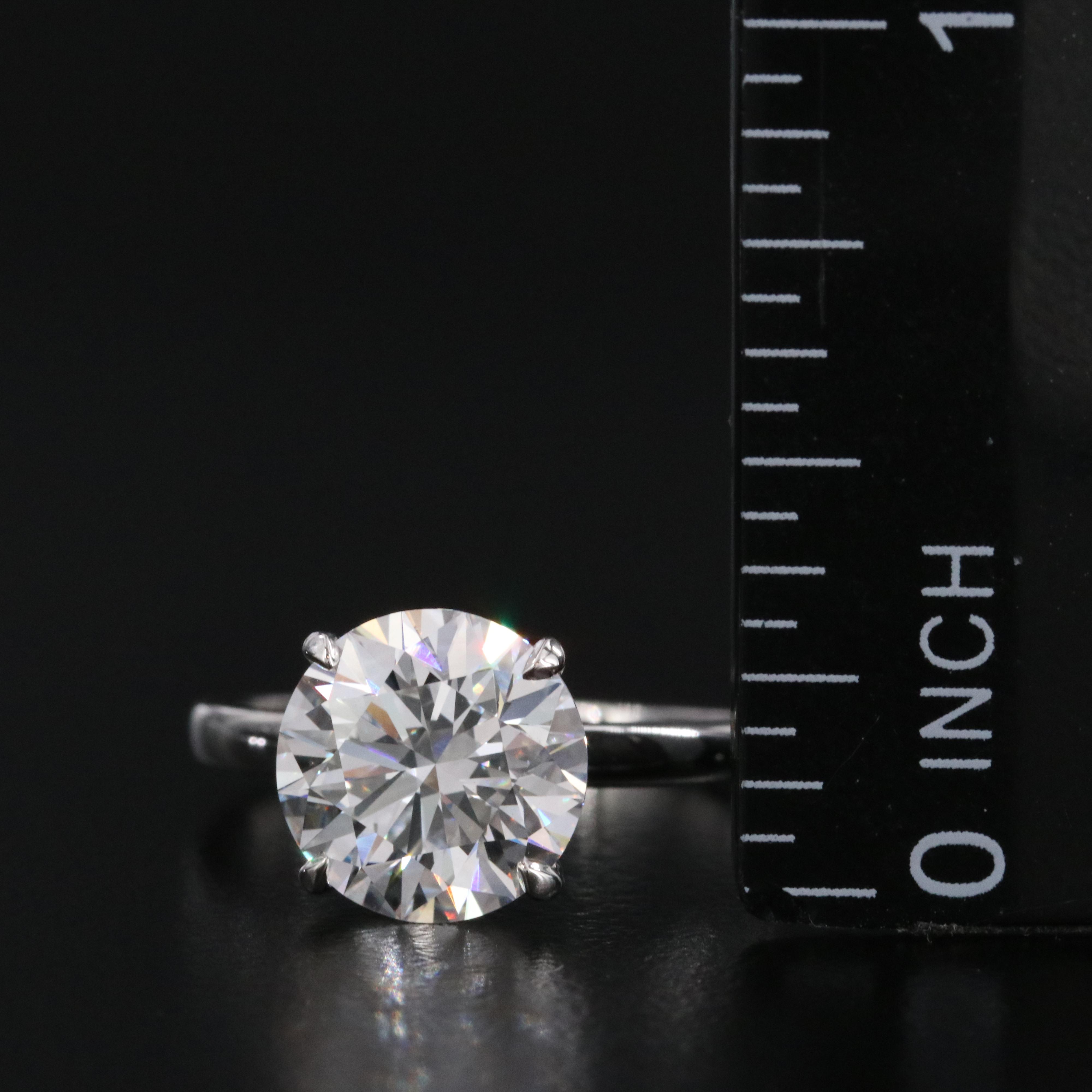Platinum 2.99 CT Lab Grown Diamond Solitaire Ring with IGI Report