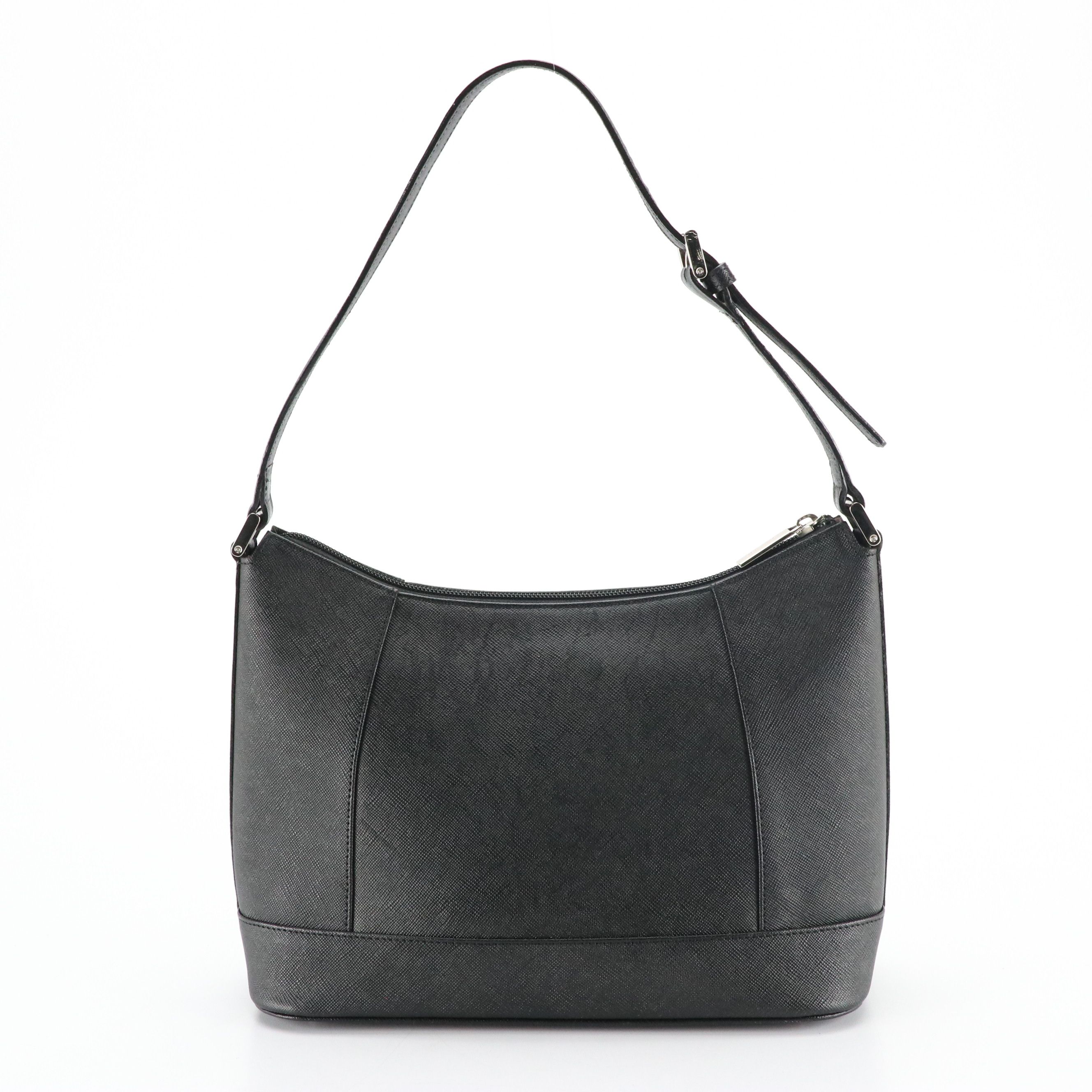 Burberry Front Pocket Shoulder Bag in Black Saffiano Leather