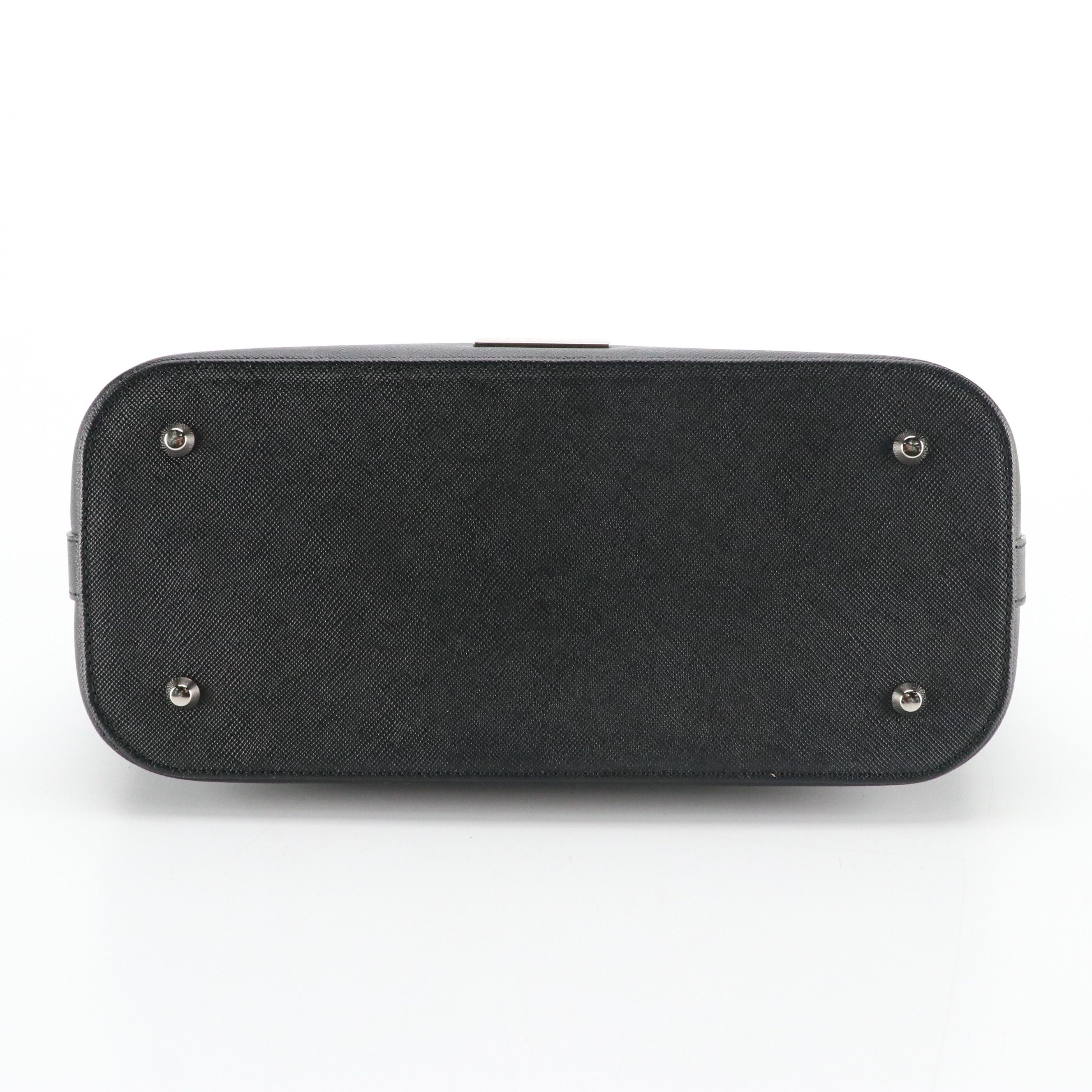 Burberry Front Pocket Shoulder Bag in Black Saffiano Leather