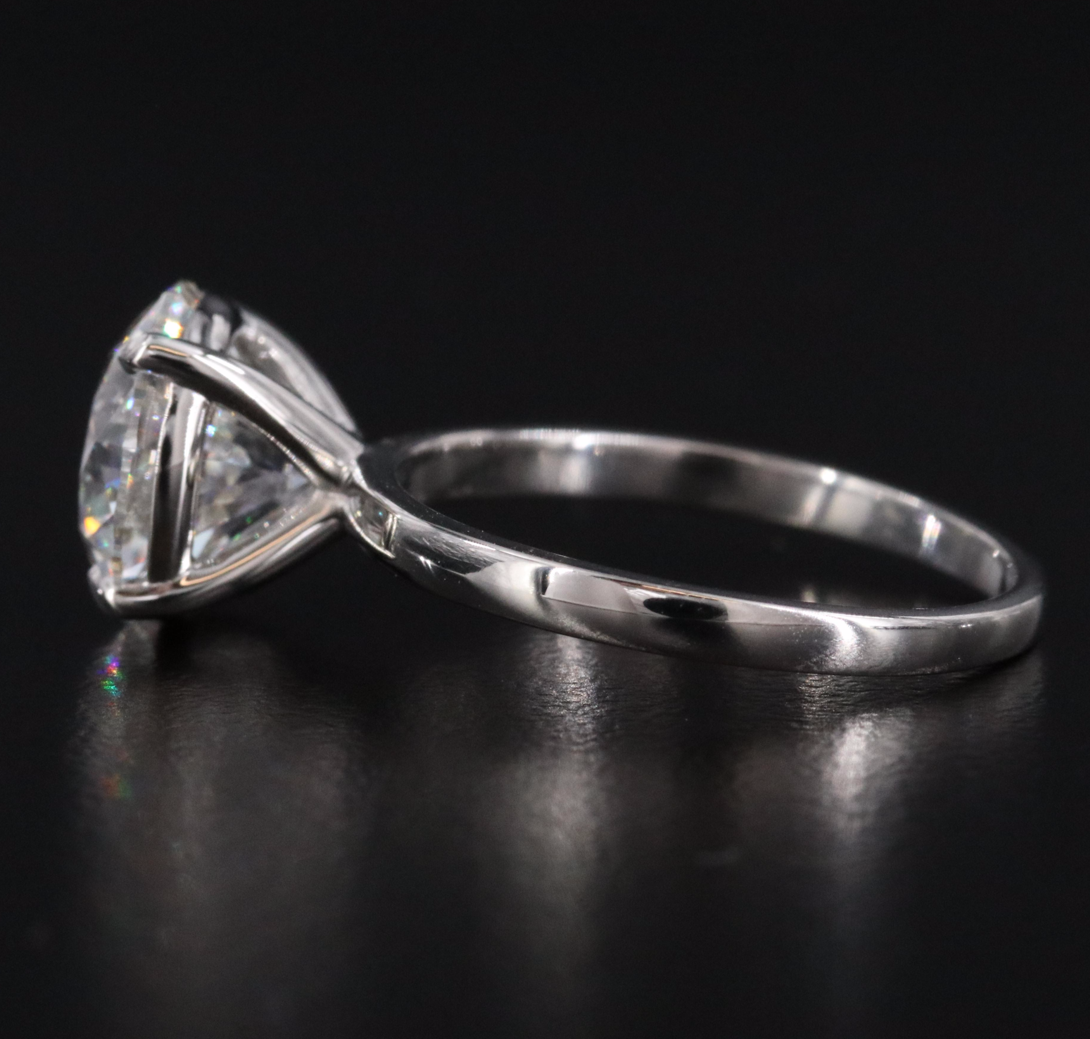 Platinum 2.99 CT Lab Grown Diamond Solitaire Ring with IGI Report