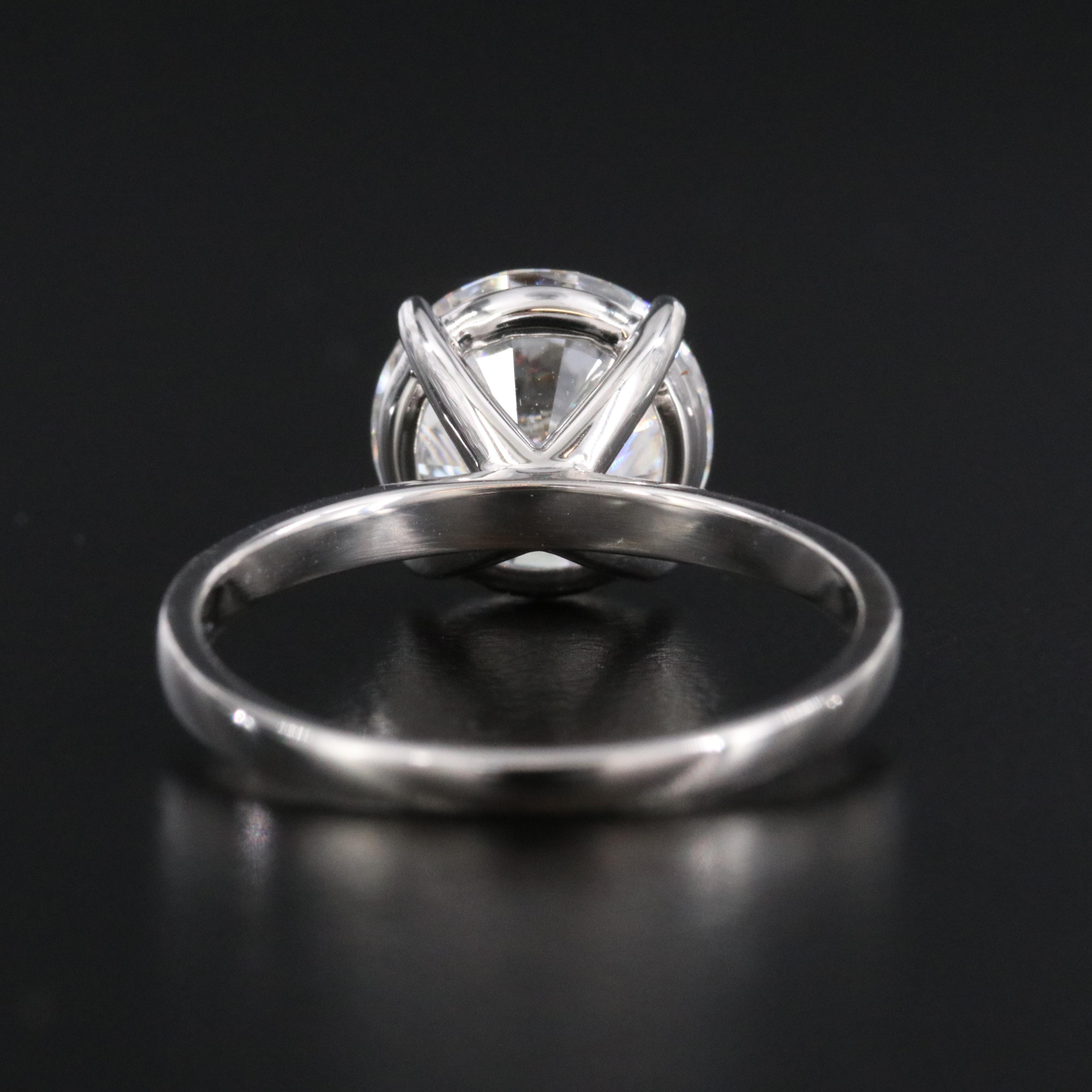 Platinum 2.99 CT Lab Grown Diamond Solitaire Ring with IGI Report