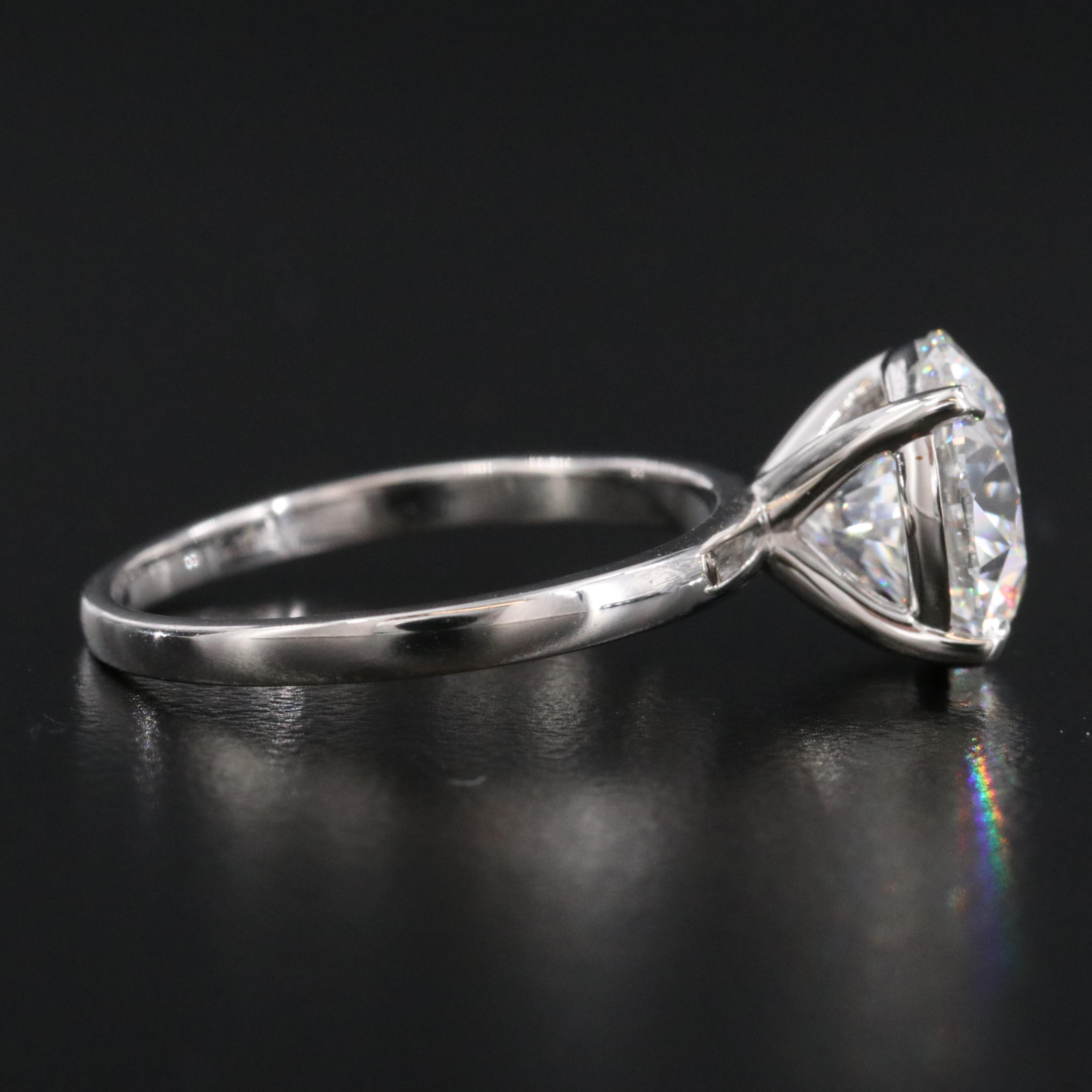 Platinum 2.99 CT Lab Grown Diamond Solitaire Ring with IGI Report