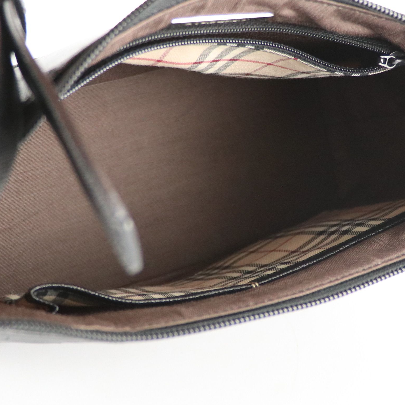 Burberry Front Pocket Shoulder Bag in Black Saffiano Leather