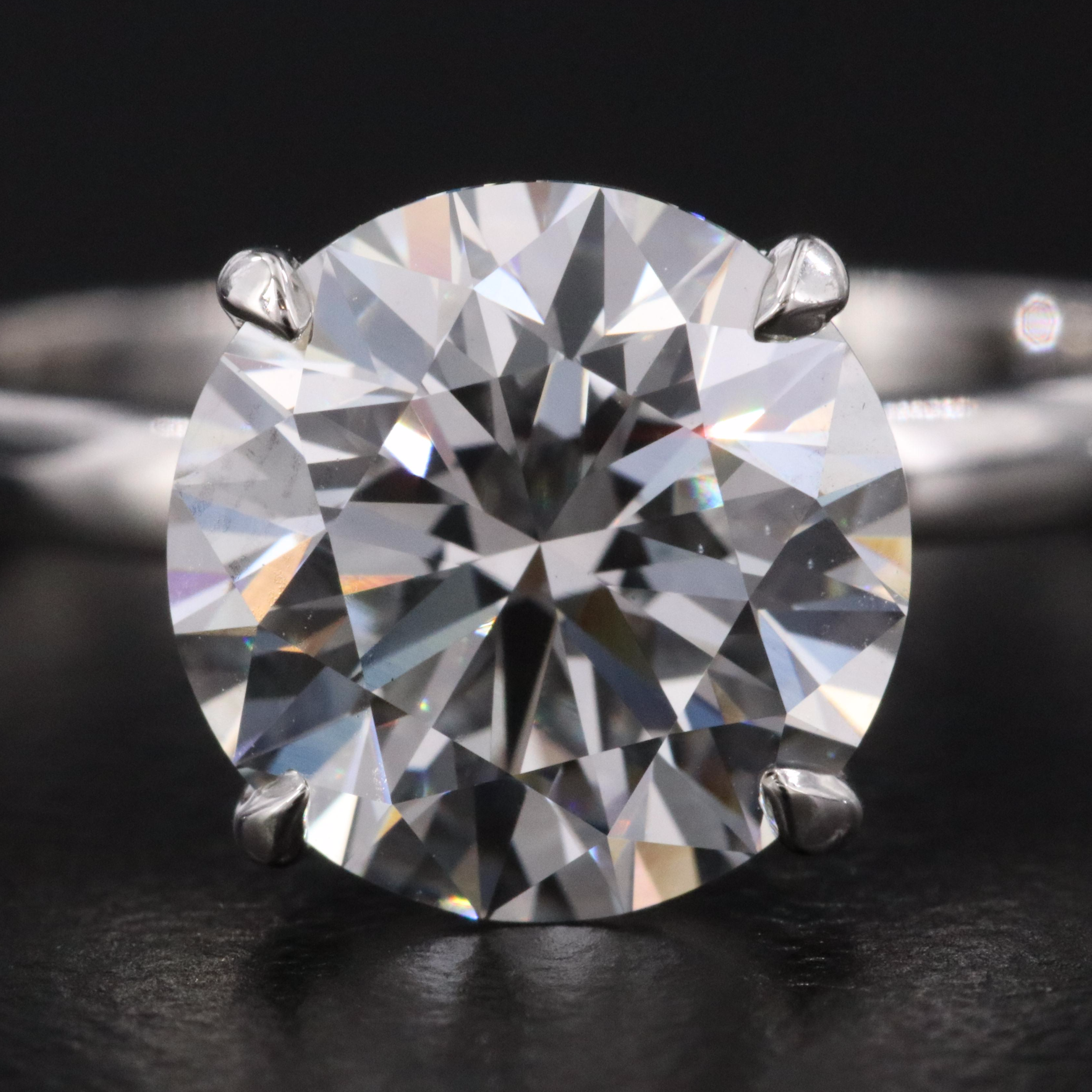 Platinum 2.99 CT Lab Grown Diamond Solitaire Ring with IGI Report
