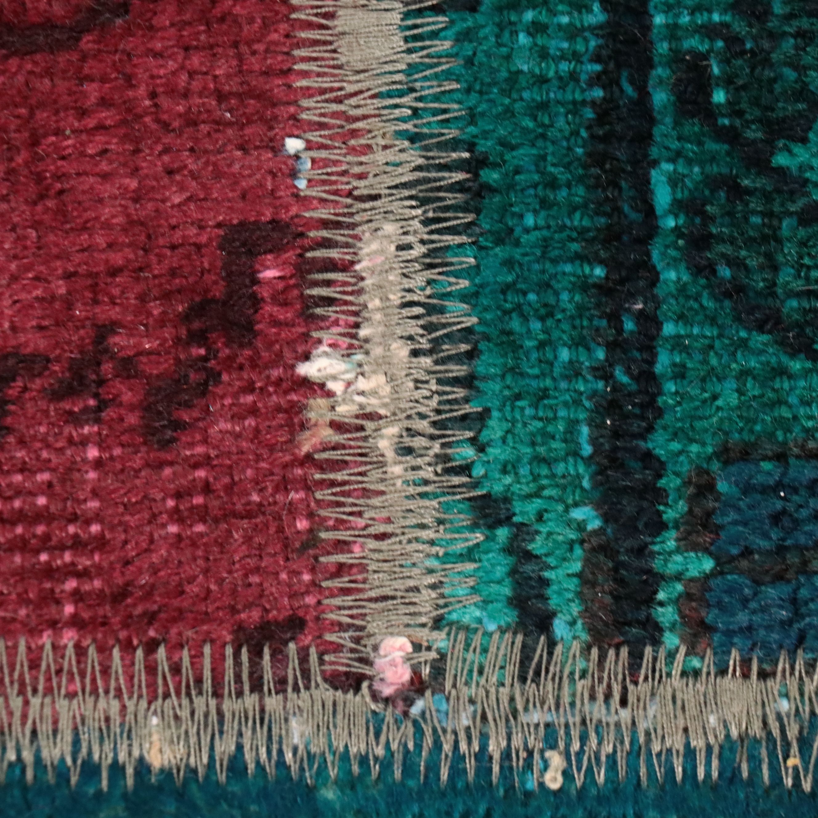 4'11 x 6'10 Machine Made Overdyed Turkish Patchwork Area Rug