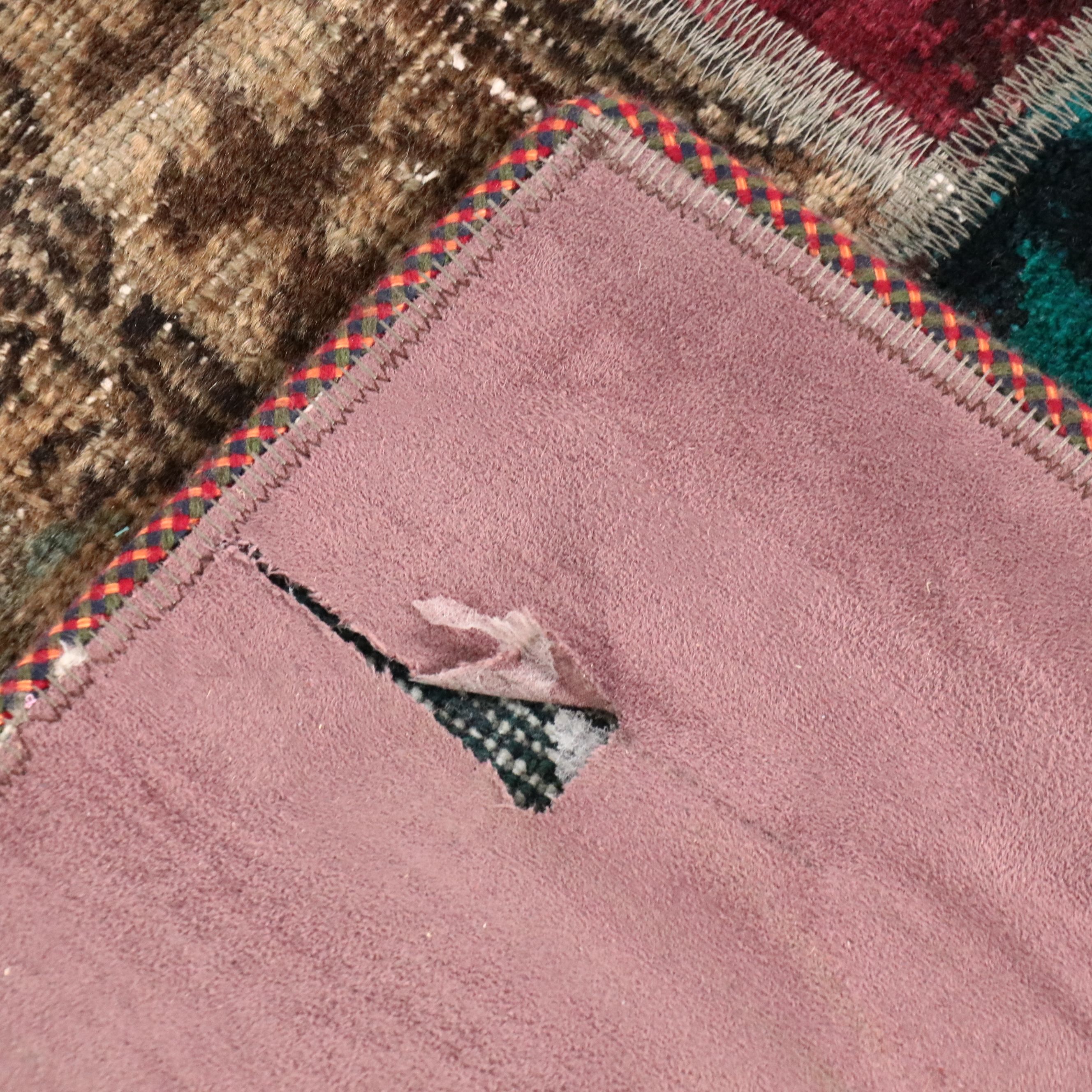 4'11 x 6'10 Machine Made Overdyed Turkish Patchwork Area Rug