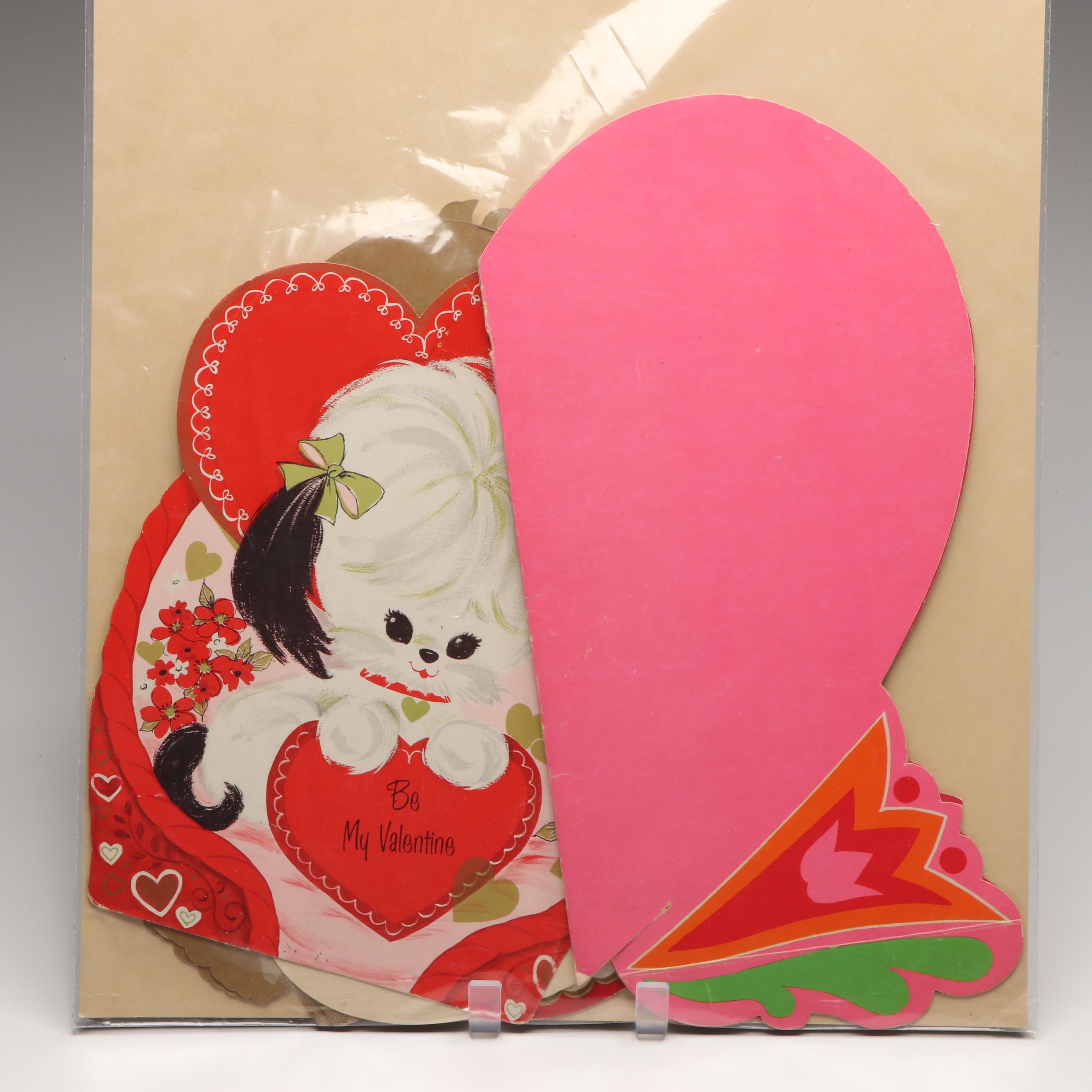 Antique and Vintage Die Cut Valentine's Day Cards with Other Decorations
