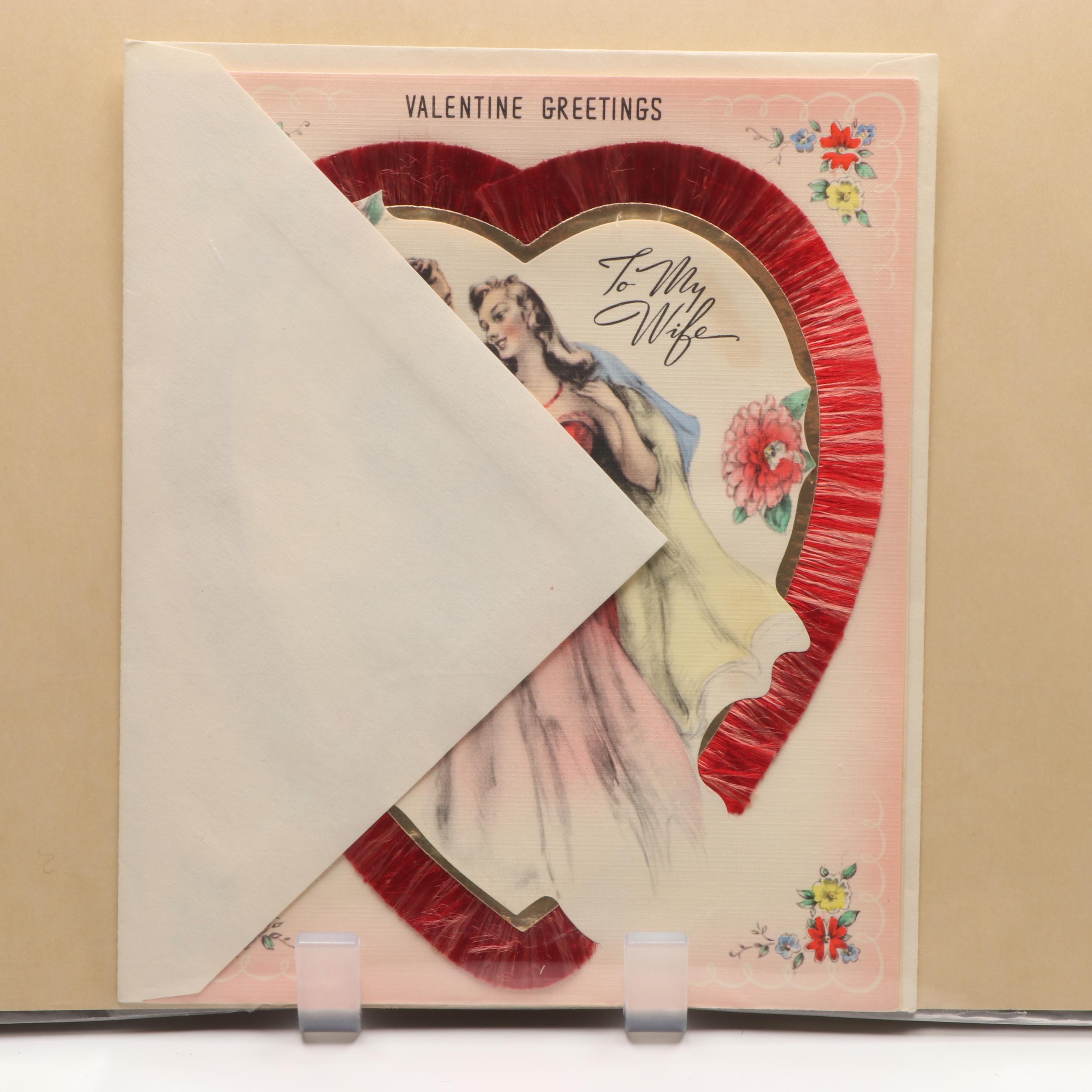 Antique and Vintage Die Cut Valentine's Day Cards with Other Decorations