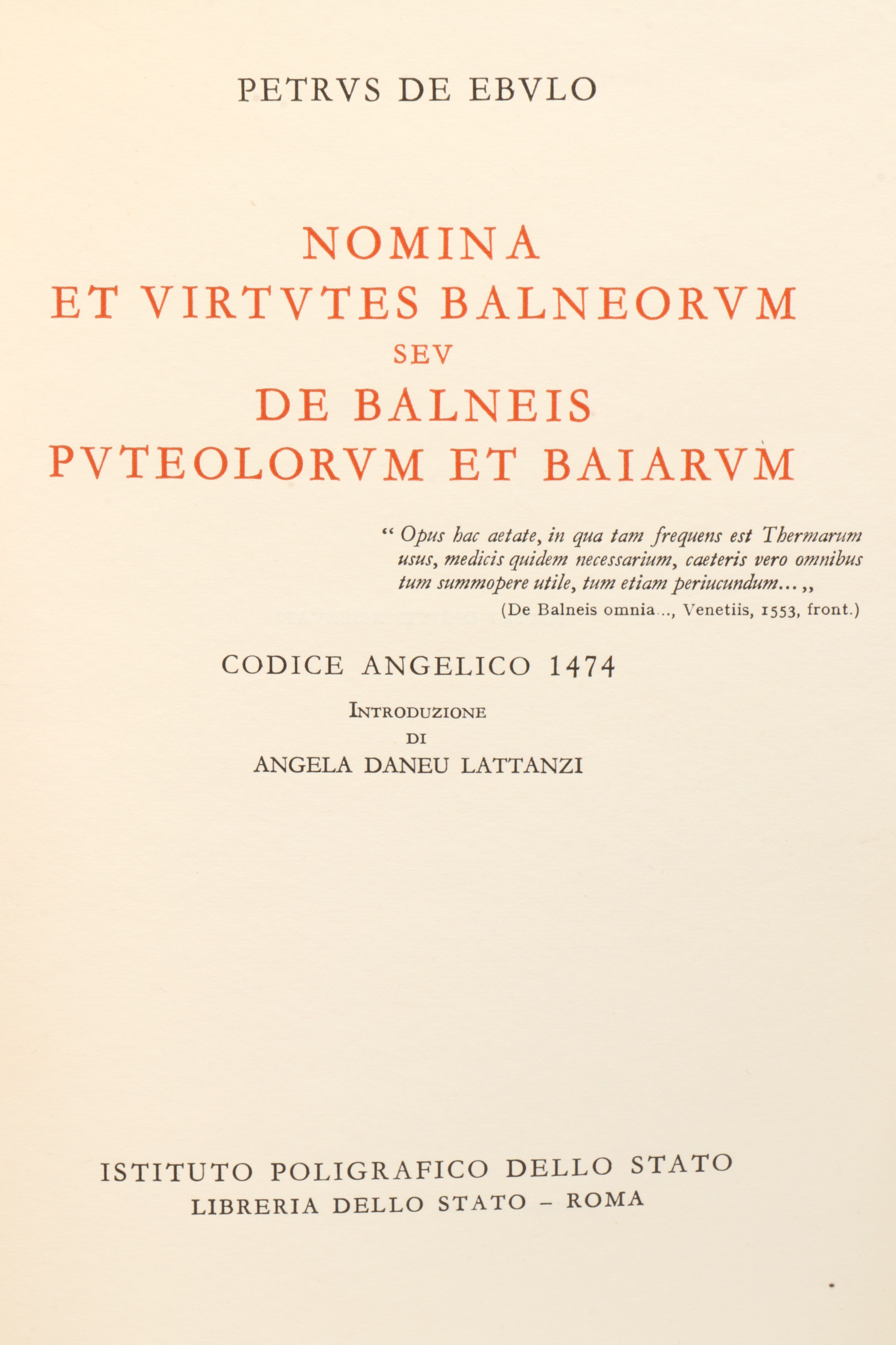 Facsimile Edition "Nomina et Virtutes Balneorum" Set by Petrus de Ebulo, 1962