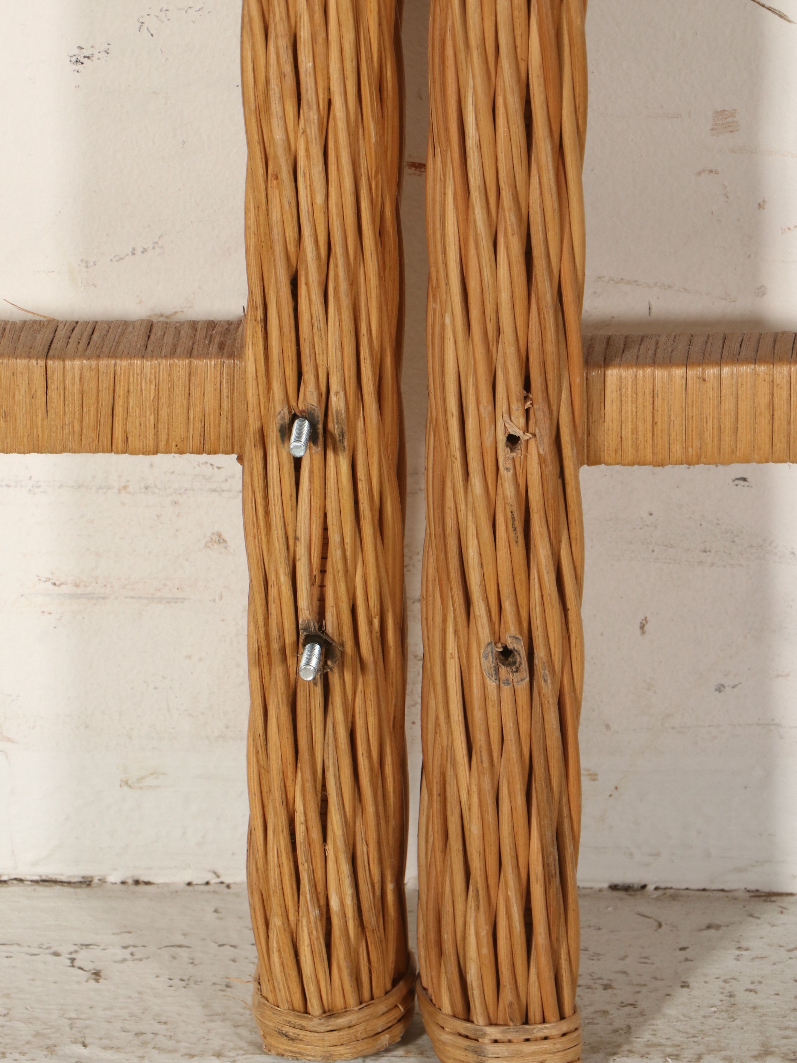 Pair of Wicker Twin Headboard with Metal Frames