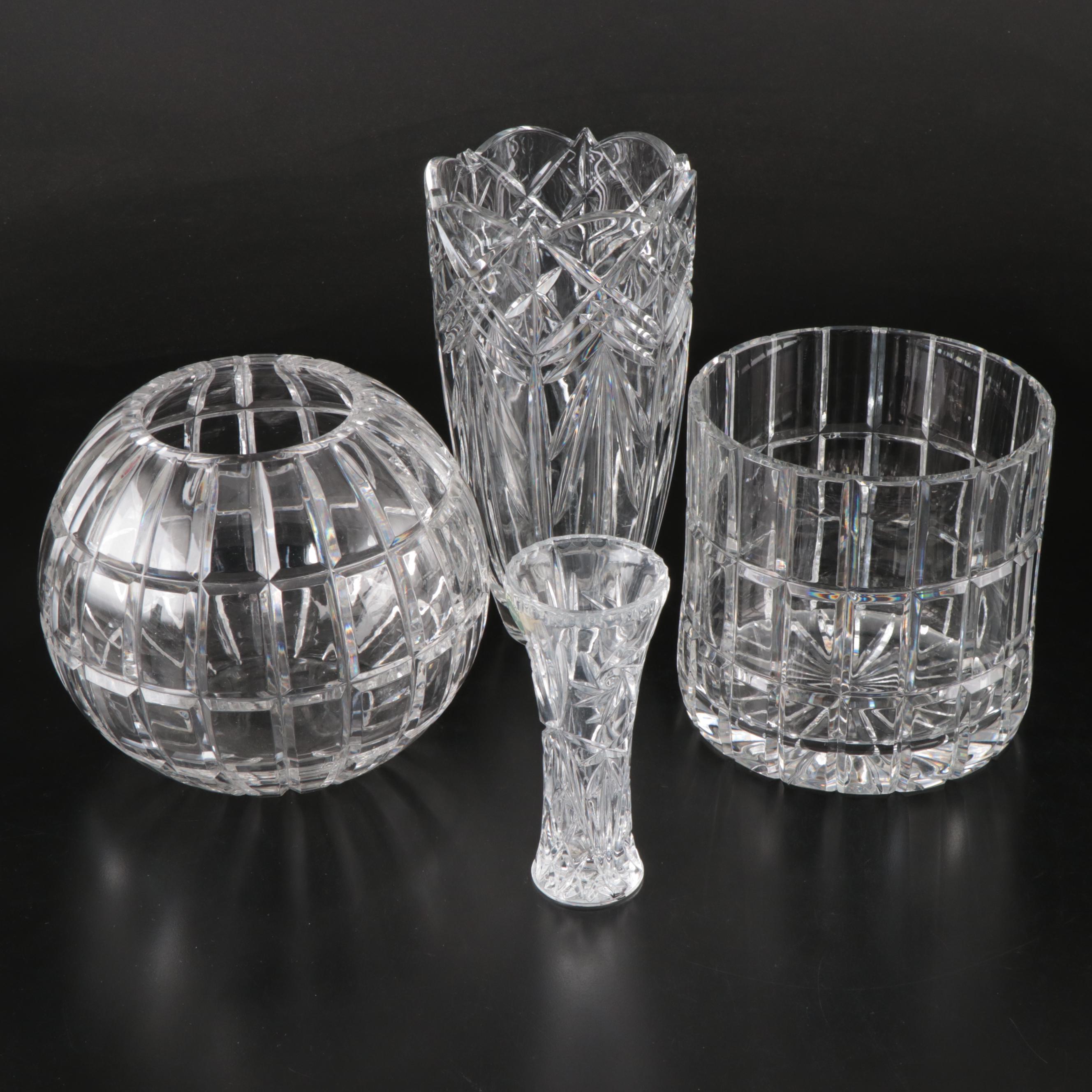 Christopher Stuart "Starstruck" Crystal Vase with Lenox and Other Tableware