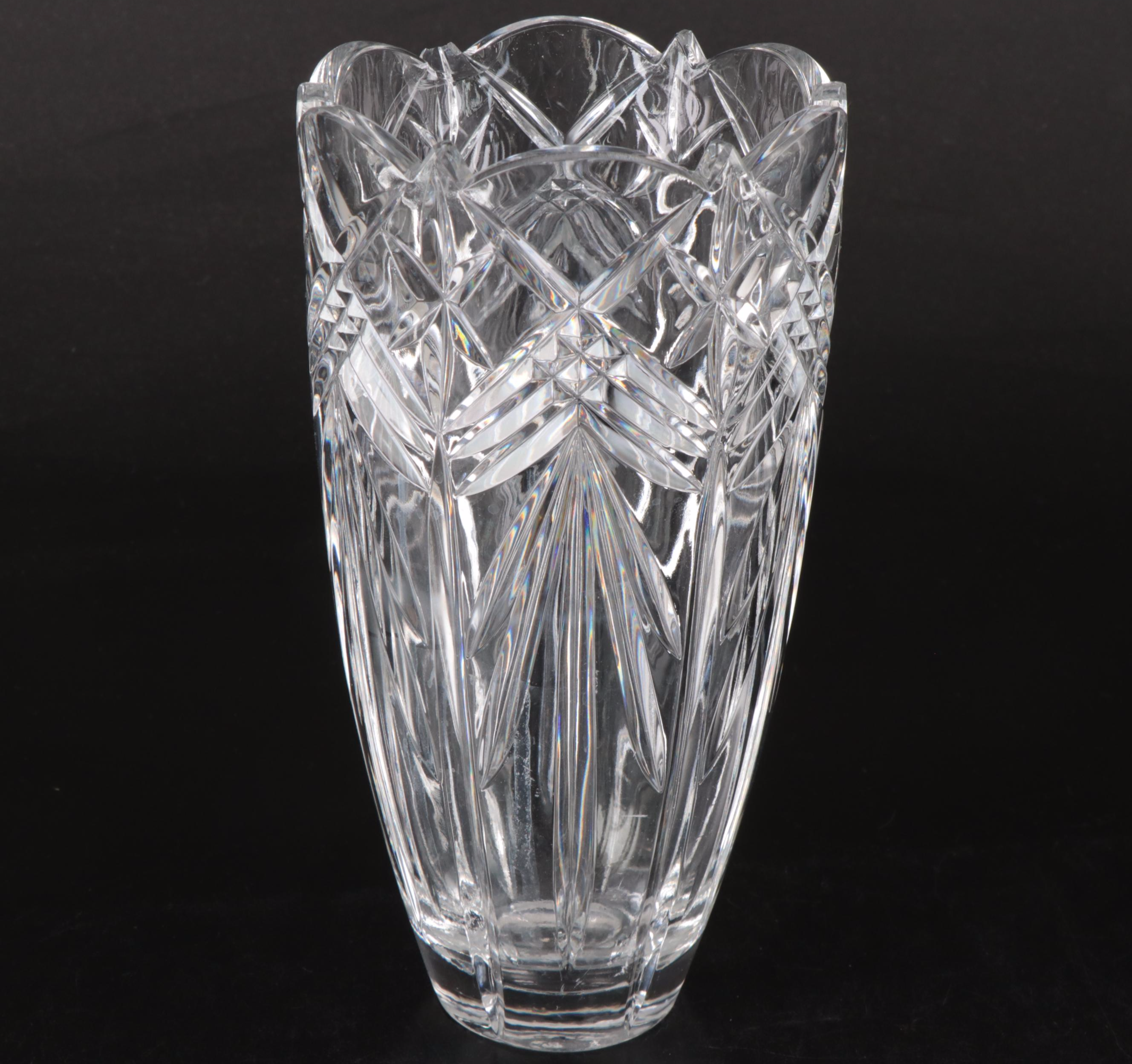 Christopher Stuart "Starstruck" Crystal Vase with Lenox and Other Tableware