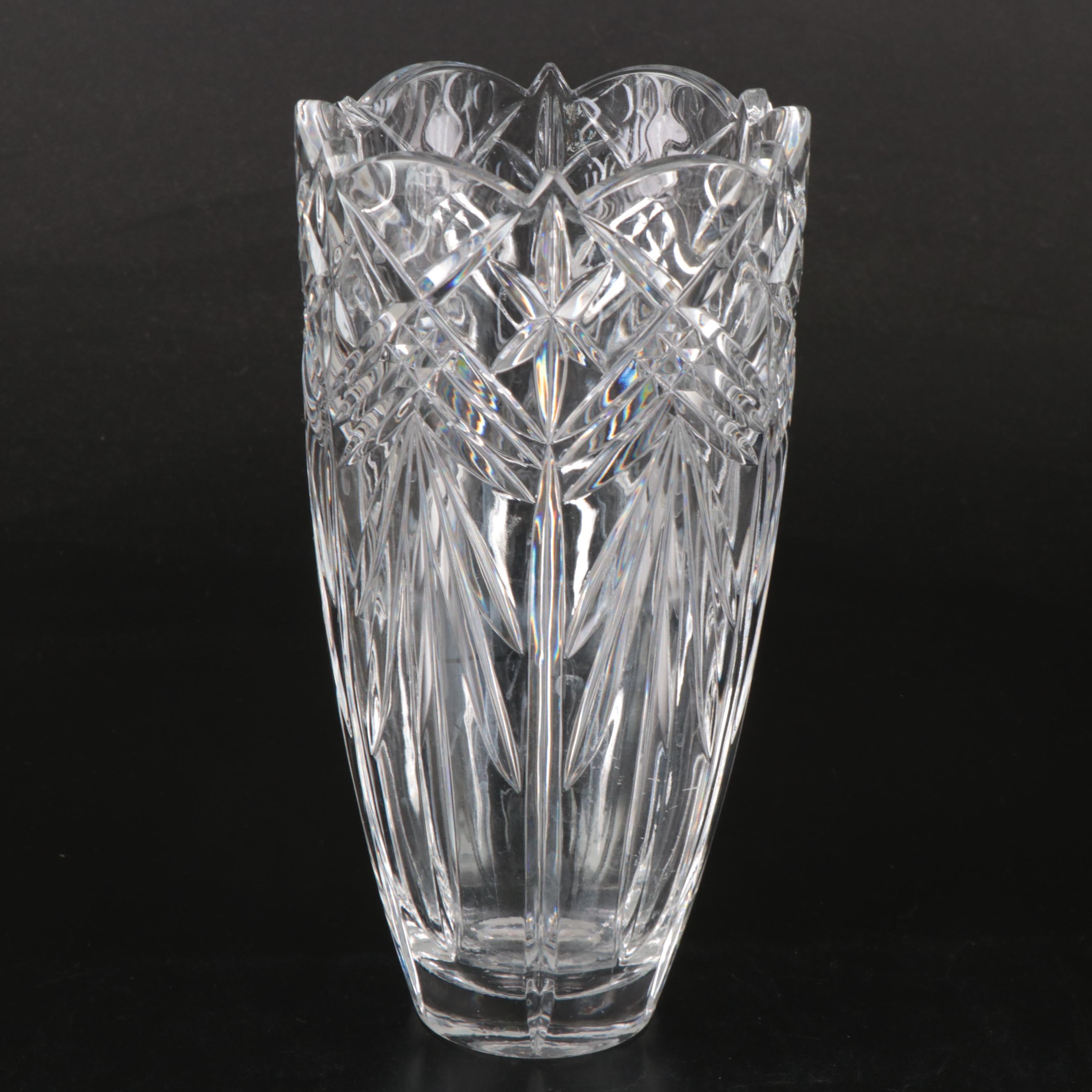 Christopher Stuart "Starstruck" Crystal Vase with Lenox and Other Tableware