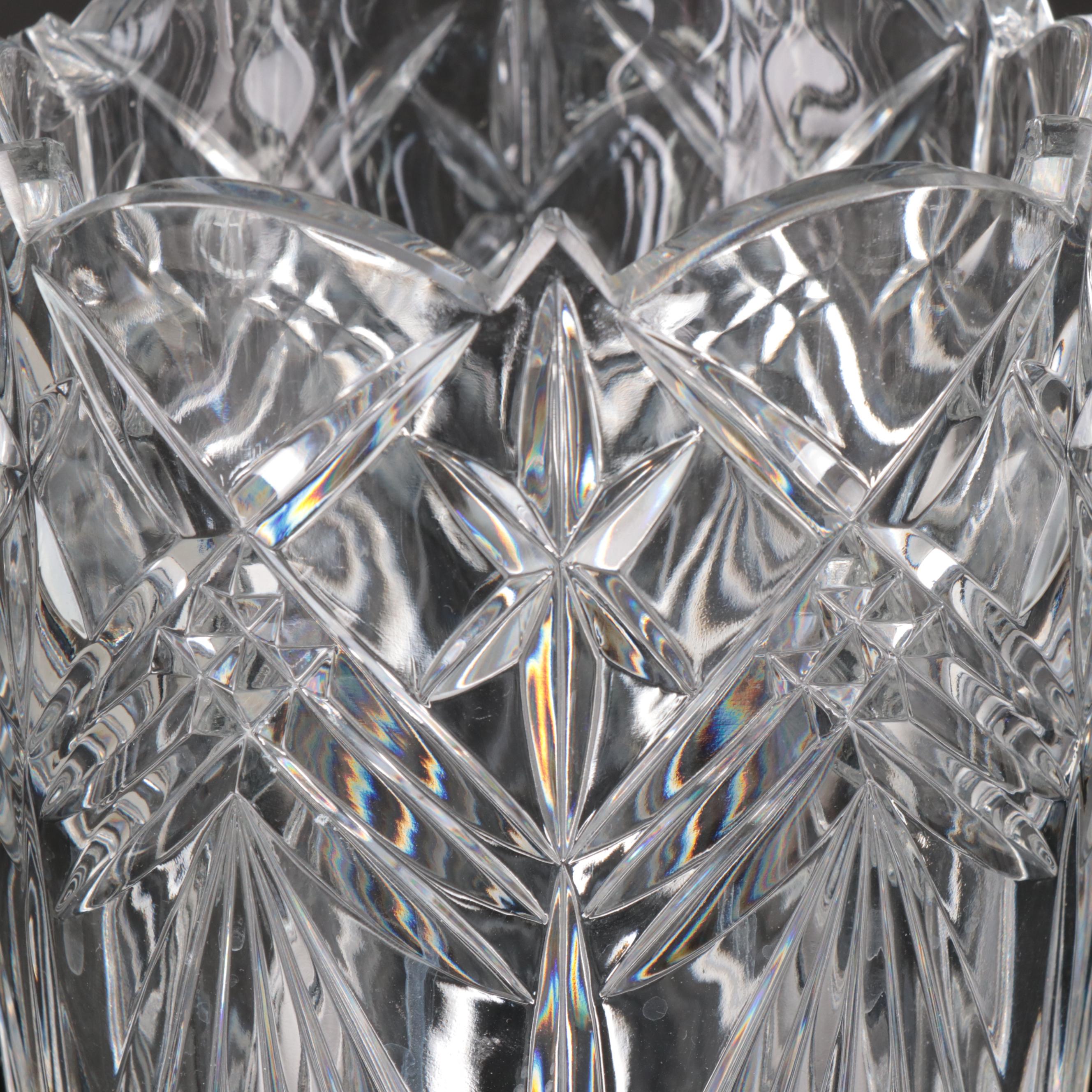Christopher Stuart "Starstruck" Crystal Vase with Lenox and Other Tableware