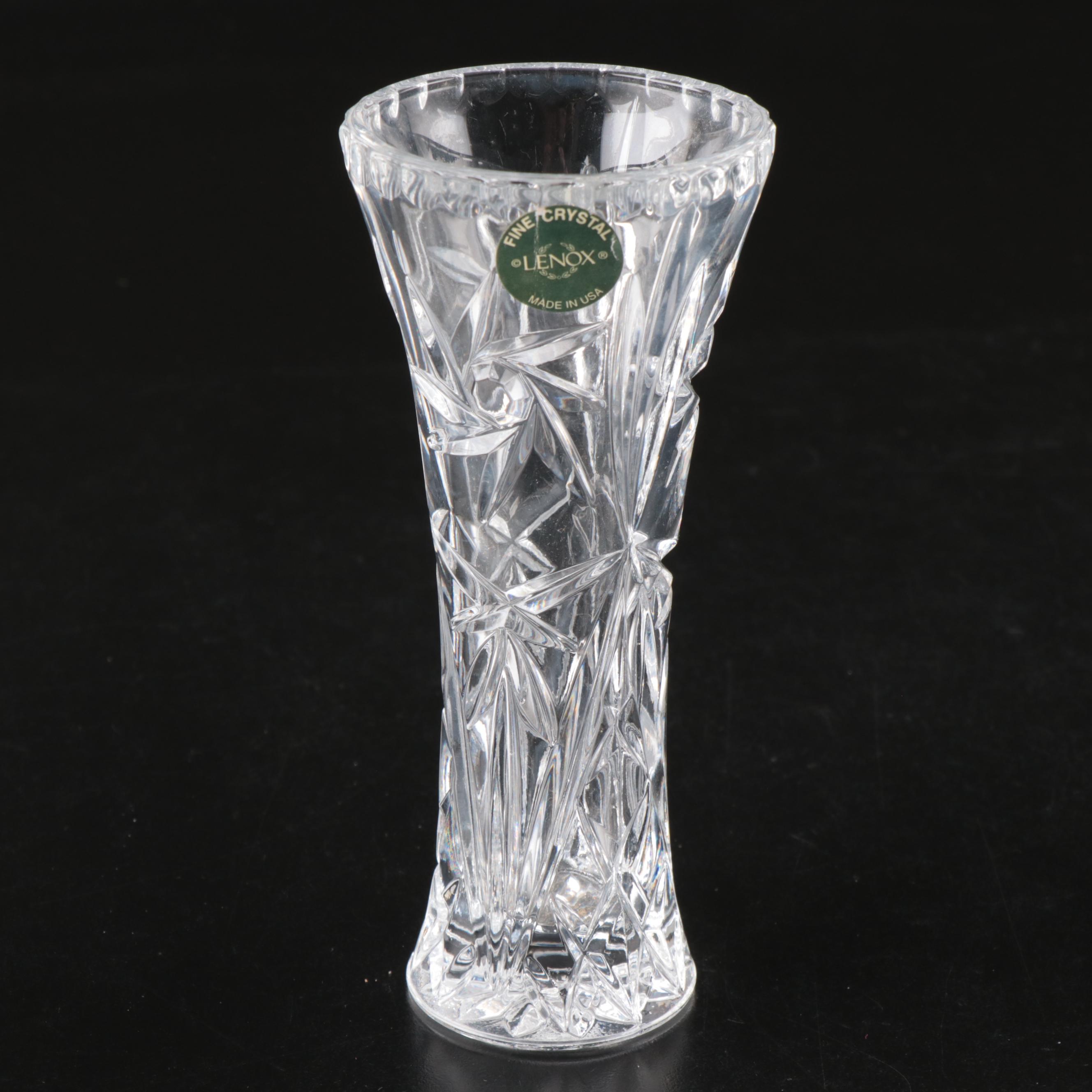 Christopher Stuart "Starstruck" Crystal Vase with Lenox and Other Tableware