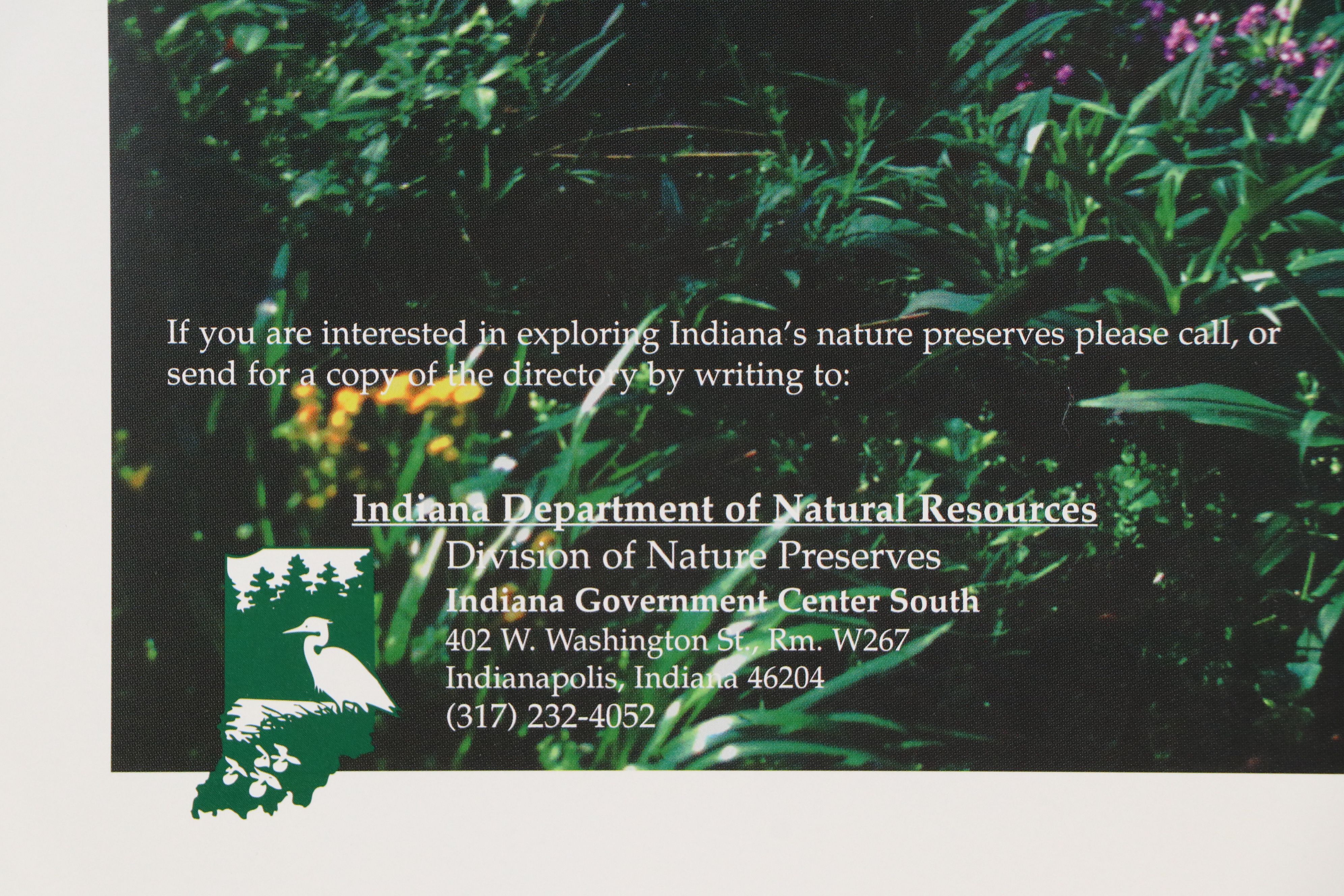 Educational Offset Lithograph Poster "Exploring Indiana Nature Preserves"