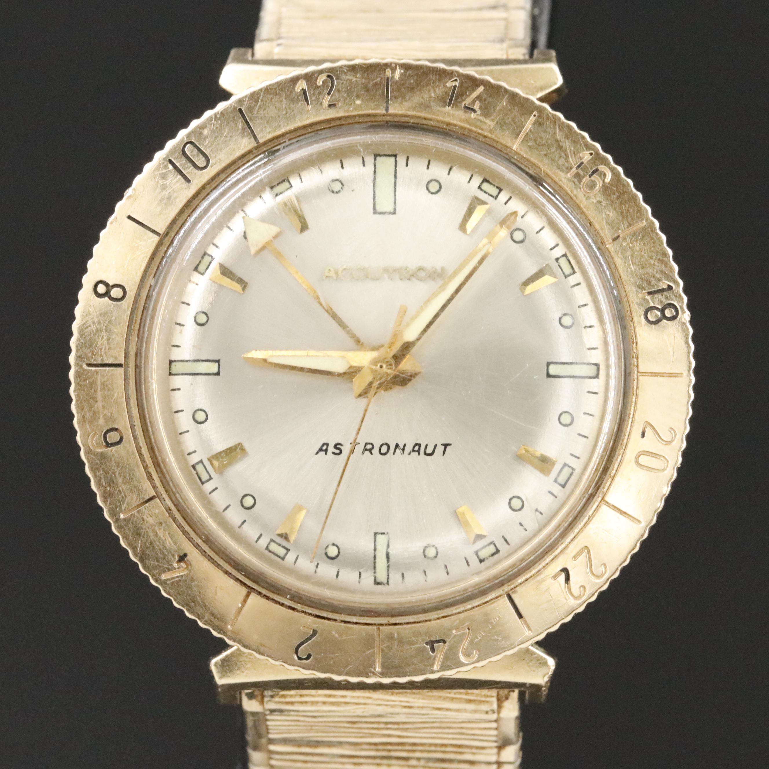 1965 Bulova Accutron Astronaut 14K Bezel GMT Watch D22792