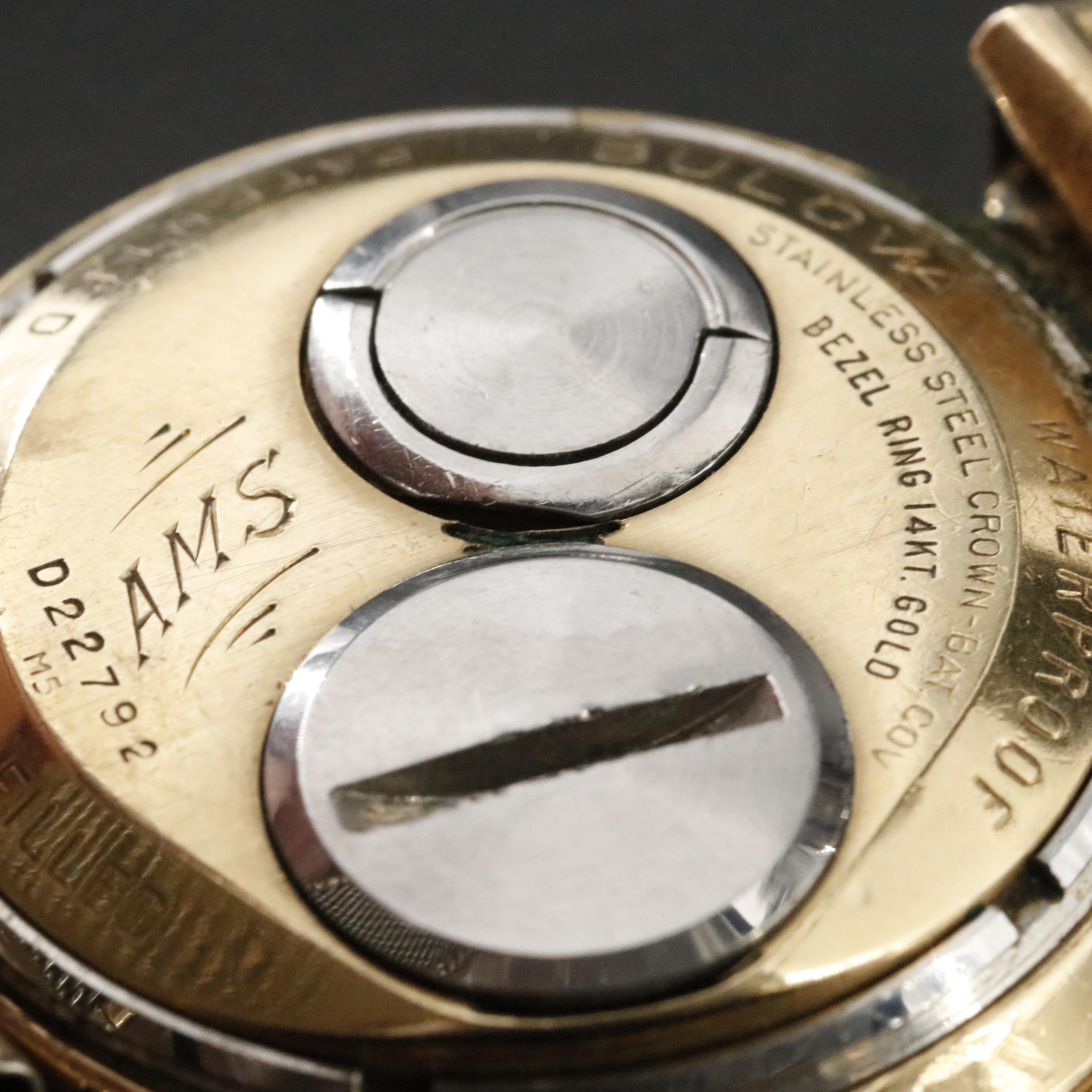 1965 Bulova Accutron Astronaut 14K Bezel GMT Watch D22792