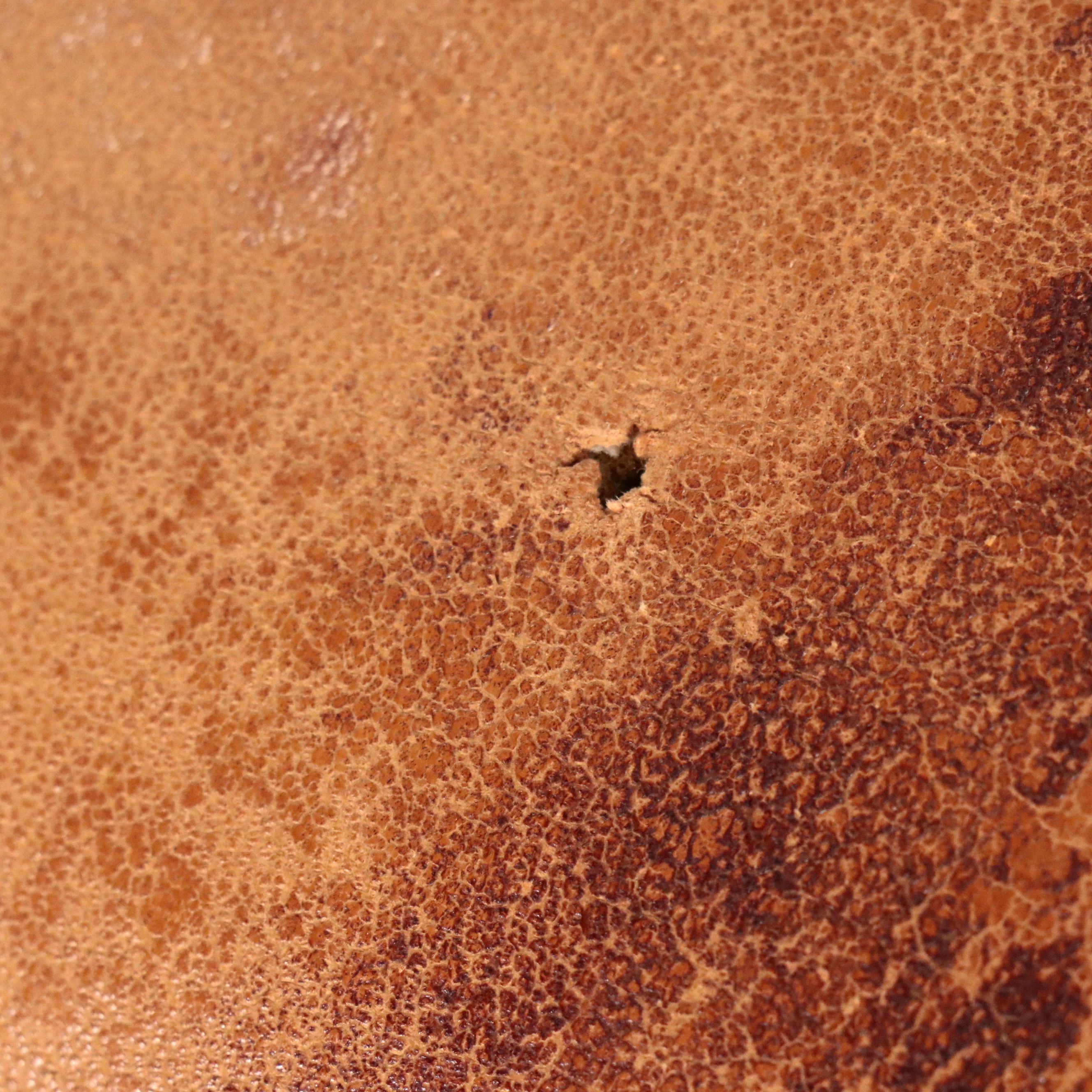 French Art Deco Style Wooden Armchair with Leather Seat