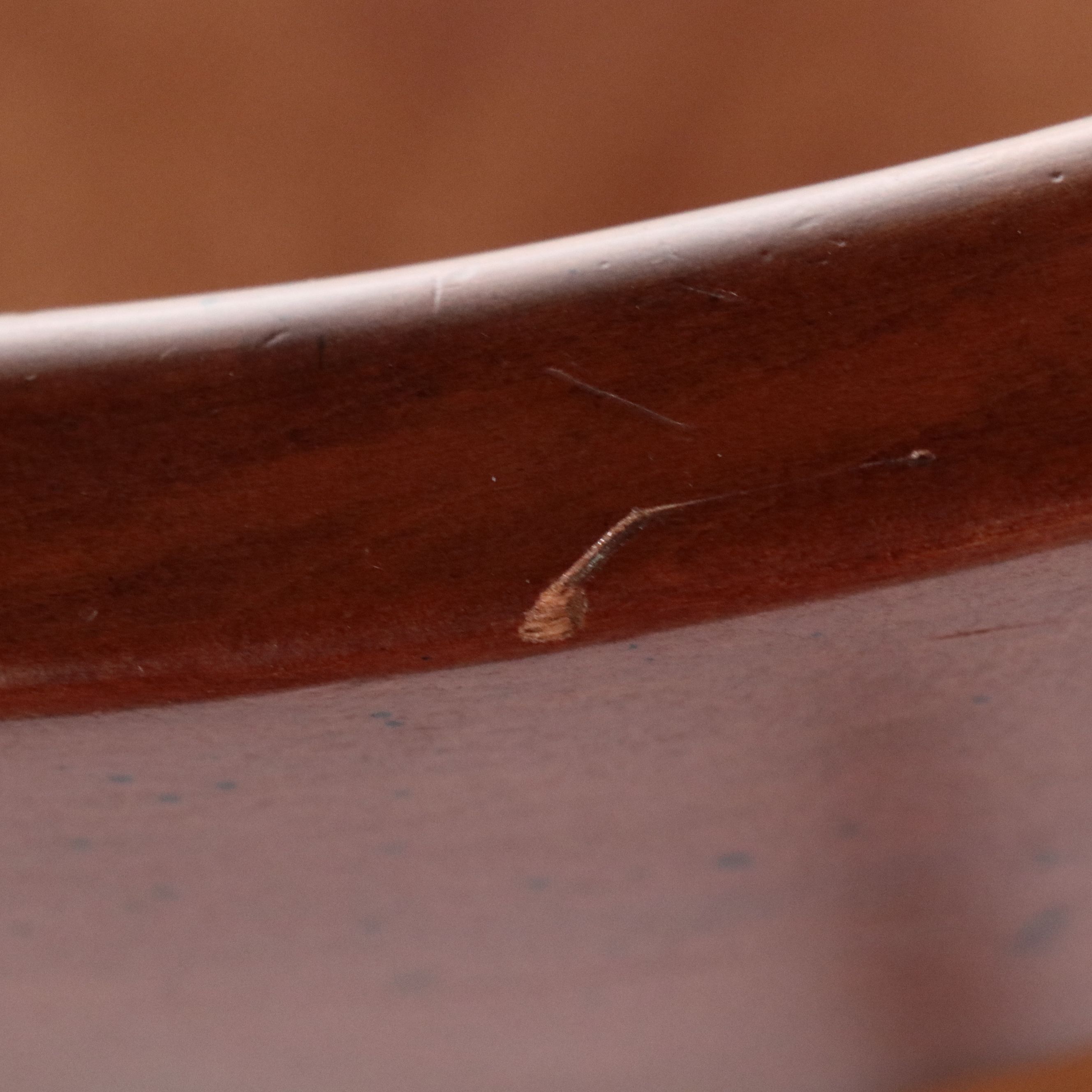 French Art Deco Style Wooden Armchair with Leather Seat