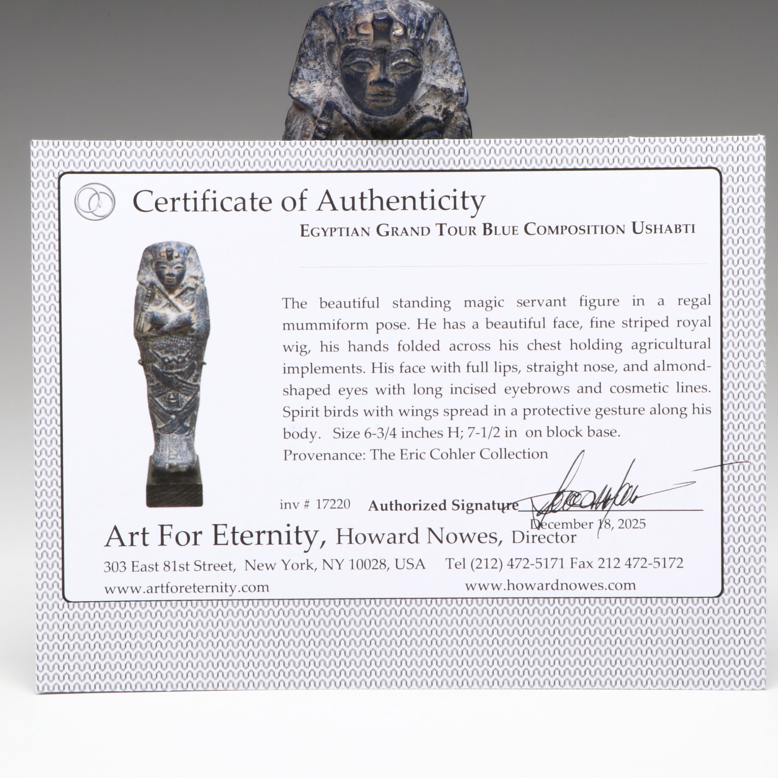 Egyptian Grand Tour Blue Composition Ushabti