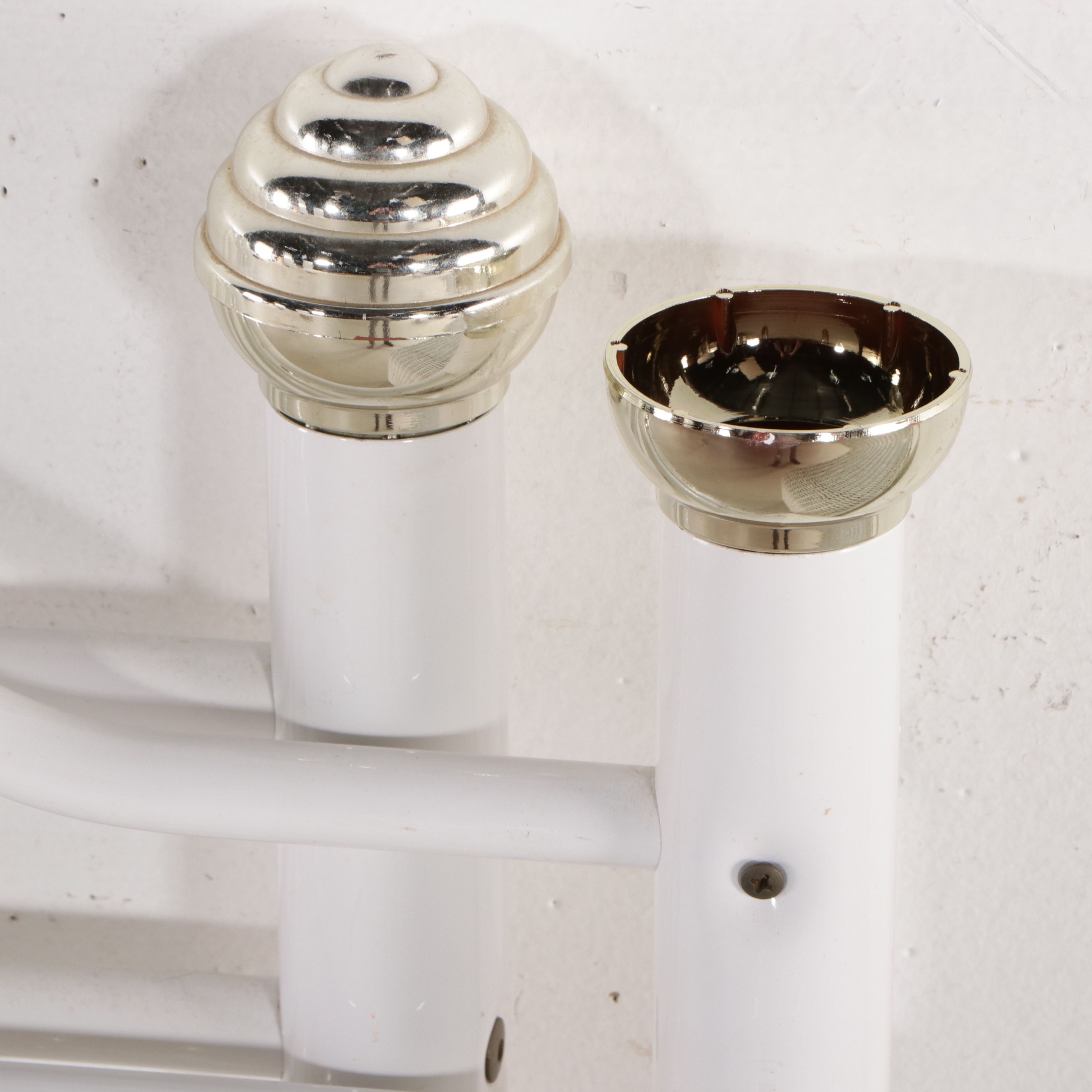 Victorian Style Metal Twin Headboards with Wicker Rocking Chair and Chest