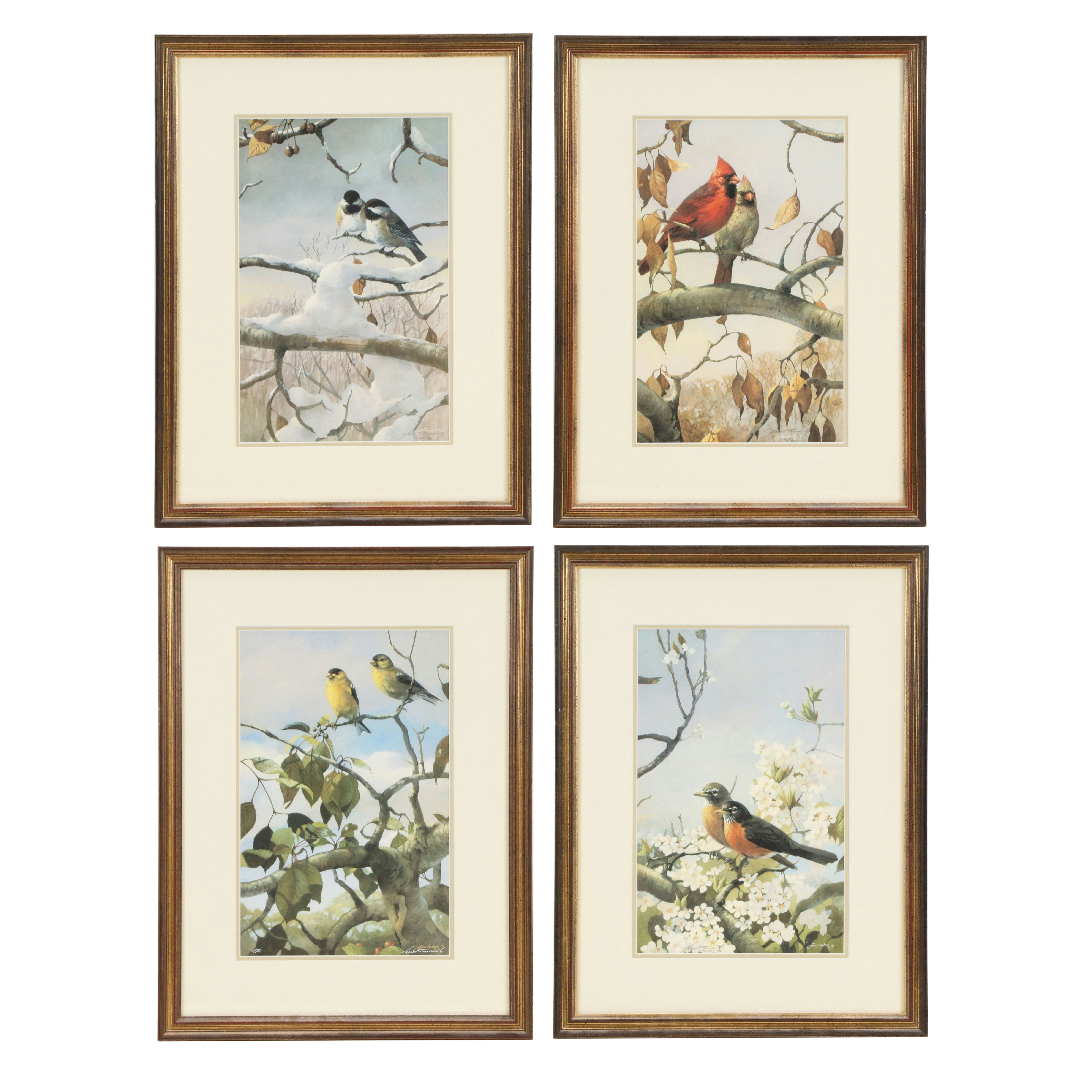 Mario Fernández Offset Lithograph "Spring Robins" and More